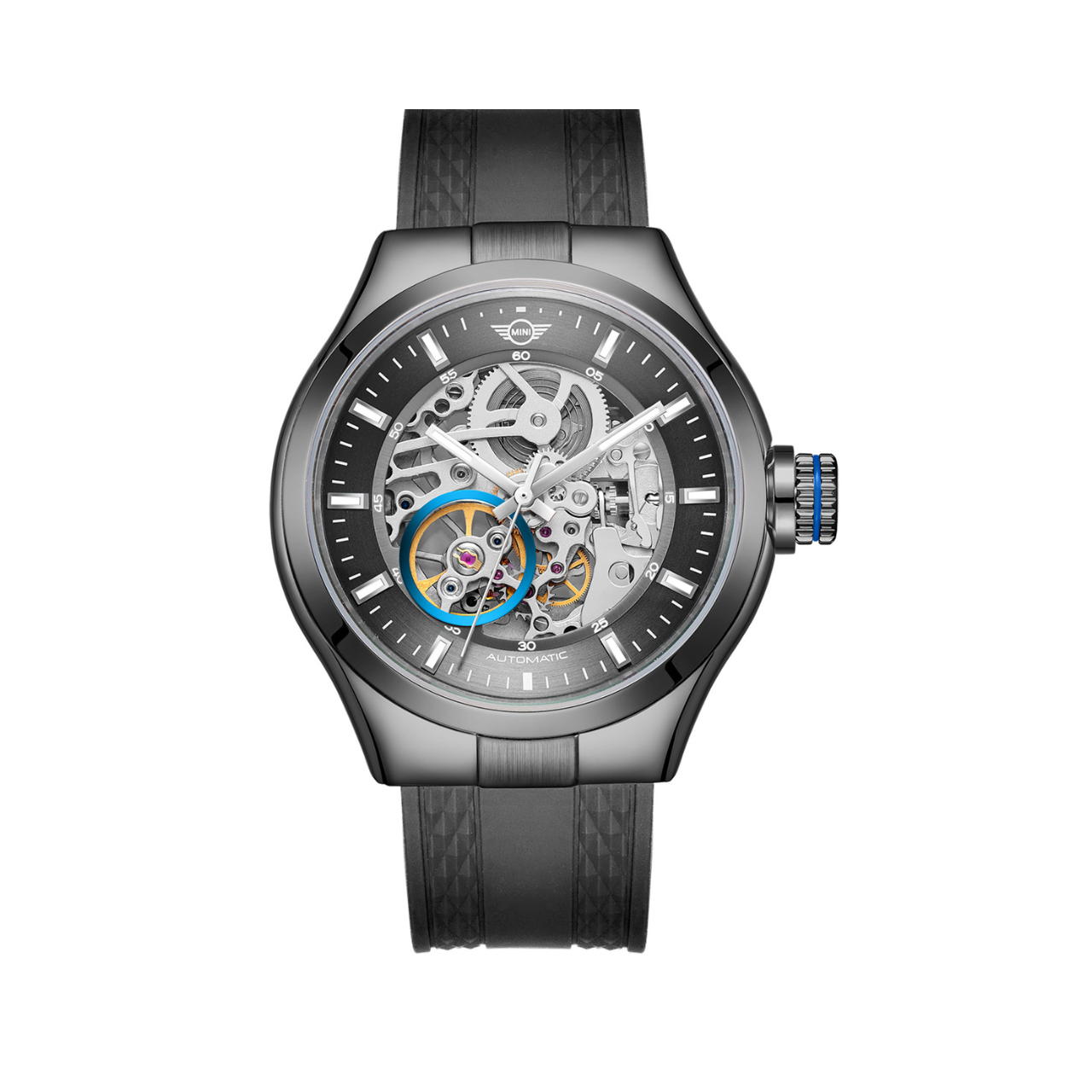 MINI Cooper | Skeleton Automatic | Luxury Watches | Black | Silicon Strap | Men | Mechanical Skeleton Automatic Collection