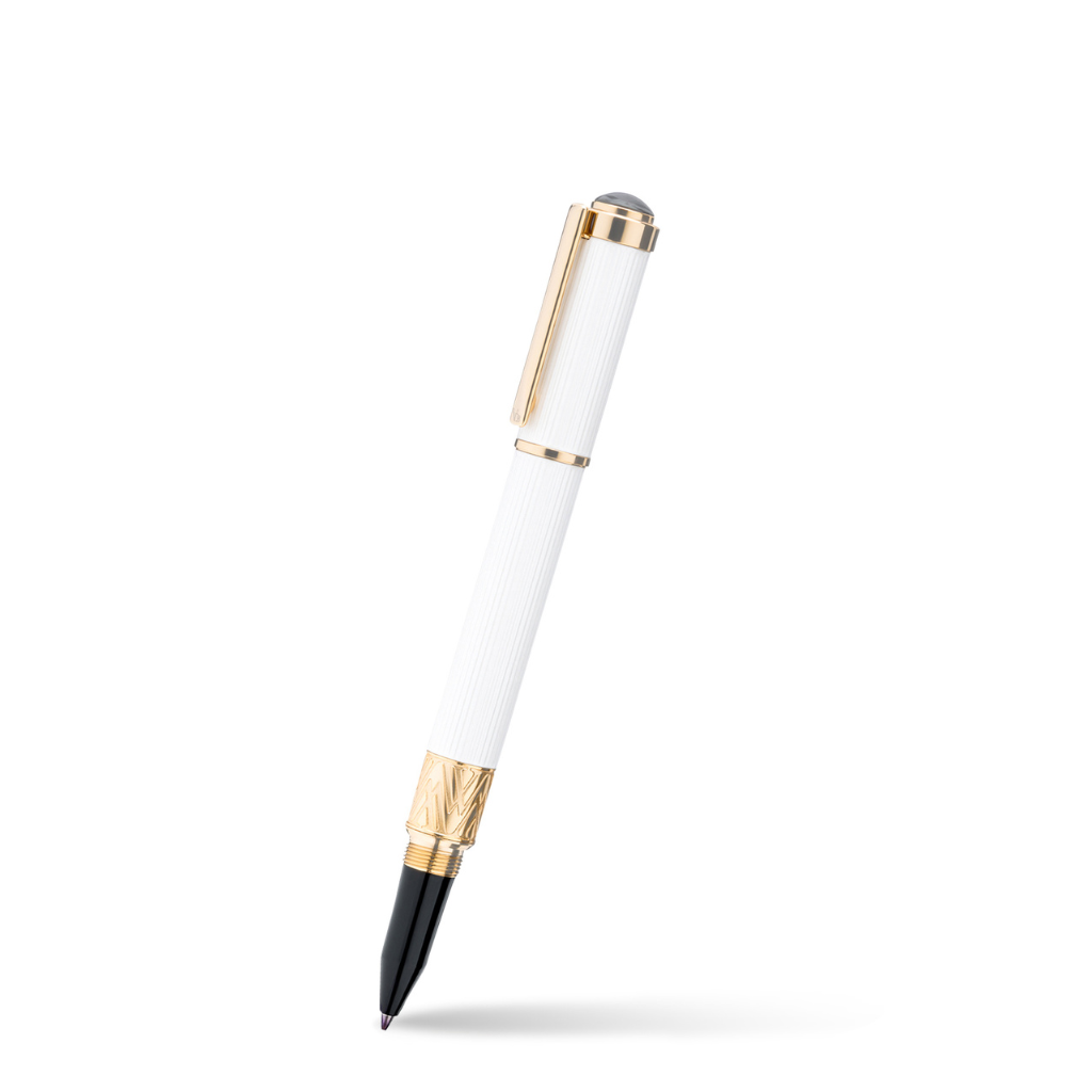 Vanderbilt New York | Roller Ball | Luxury Pens | White & Gold | German Ink | Men & Women | Saratoga Springs Collection