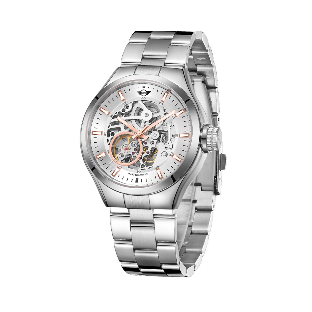 MINI Cooper | Skeleton Automatic | Luxury Watches | Silver  | Stainless Steel Strap | Men | Mechanical Skeleton Automatic Collection