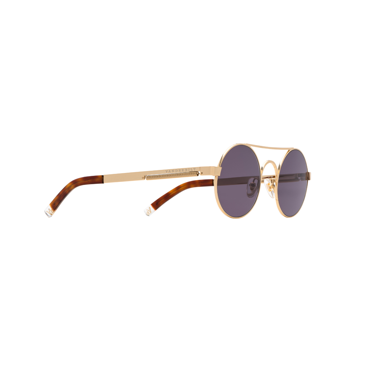 Vanderbilt New York | Round | Branded Latest & Stylish Sunglasses | Grey & Gold | UV Protected | Men & Women (Unisex) | Miami Collection