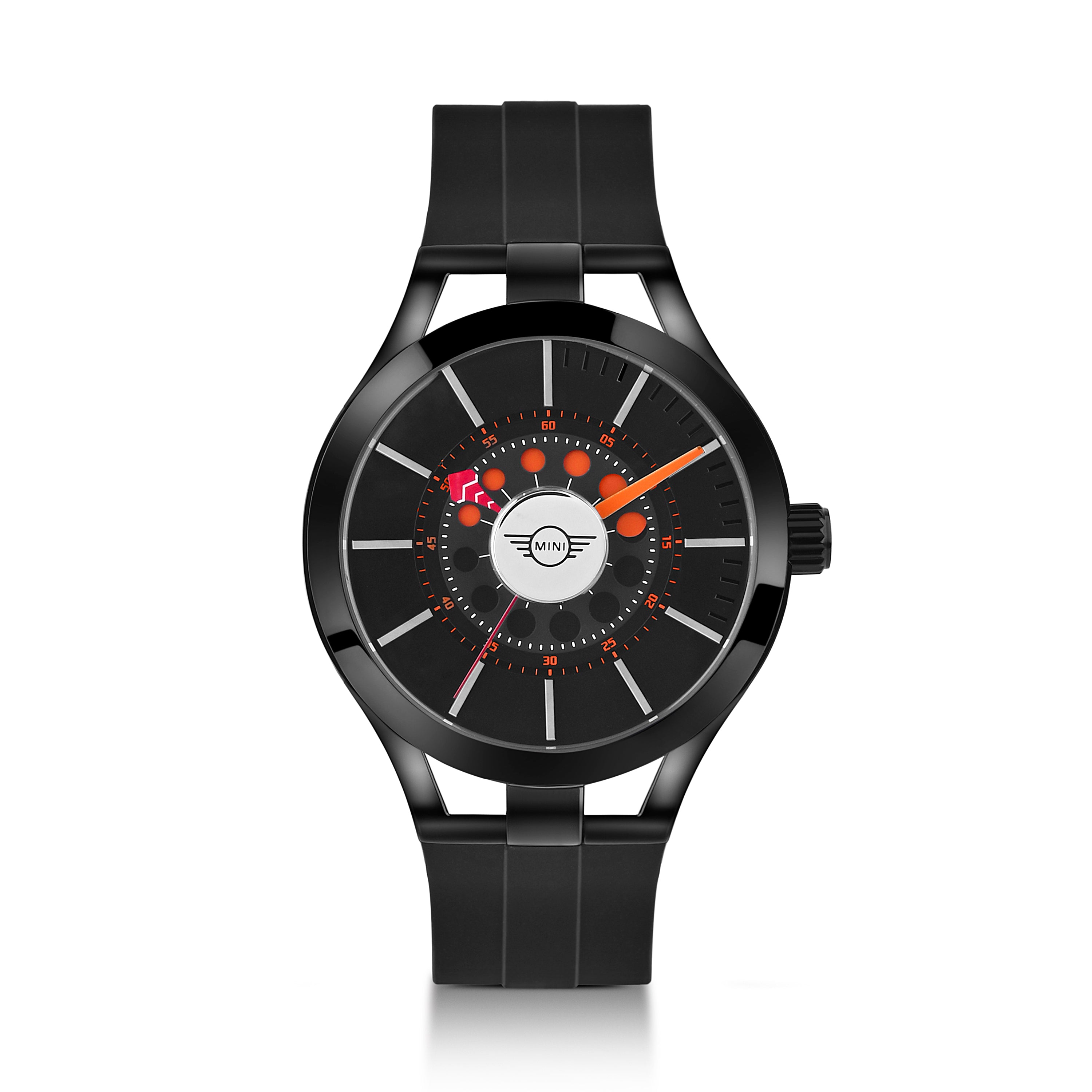 MINI Cooper | Analog | Luxury Watches | Black & Orange | Silicon Strap | Men | Brake Disc Collection