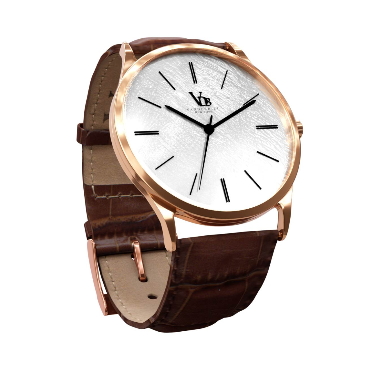 Vanderbilt New York | Analog | Luxury Watches | White & Brown | Leather Strap | Women | Breakers Collection