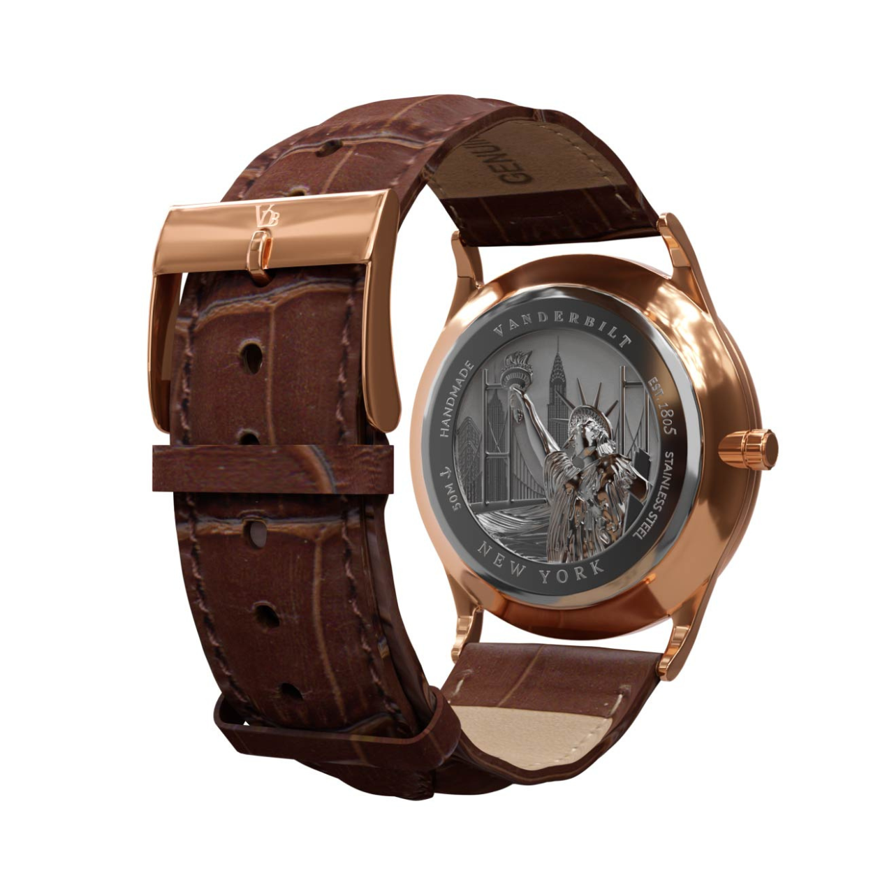 Vanderbilt New York | Analog | Luxury Watches | White & Brown | Leather Strap | Women | Breakers Collection