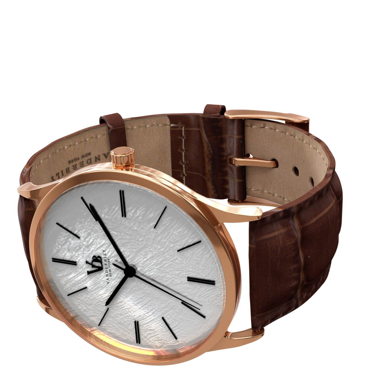 Vanderbilt New York | Analog | Luxury Watches | White & Brown | Leather Strap | Women | Breakers Collection