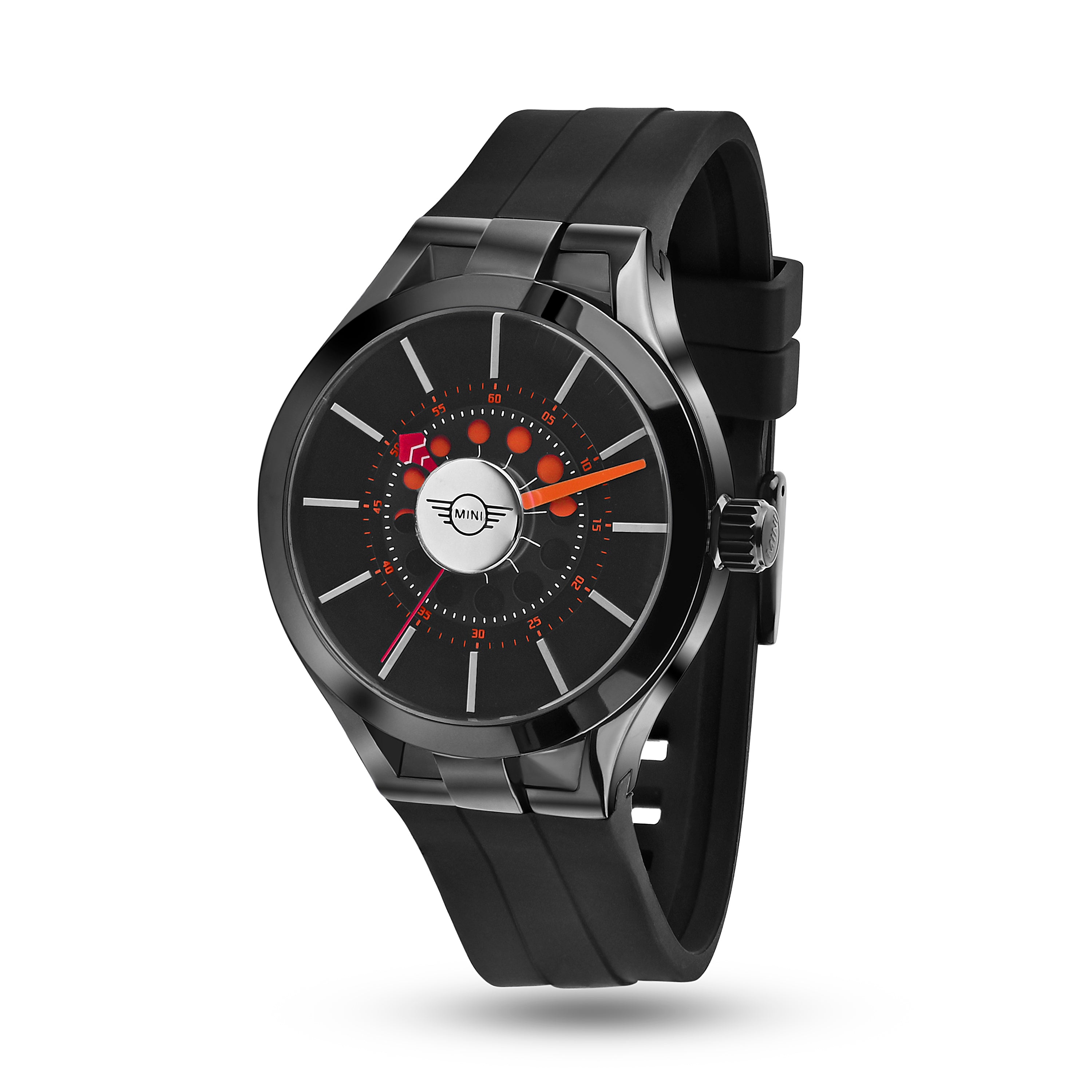 MINI Cooper | Analog | Luxury Watches | Black & Orange | Silicon Strap | Men | Brake Disc Collection