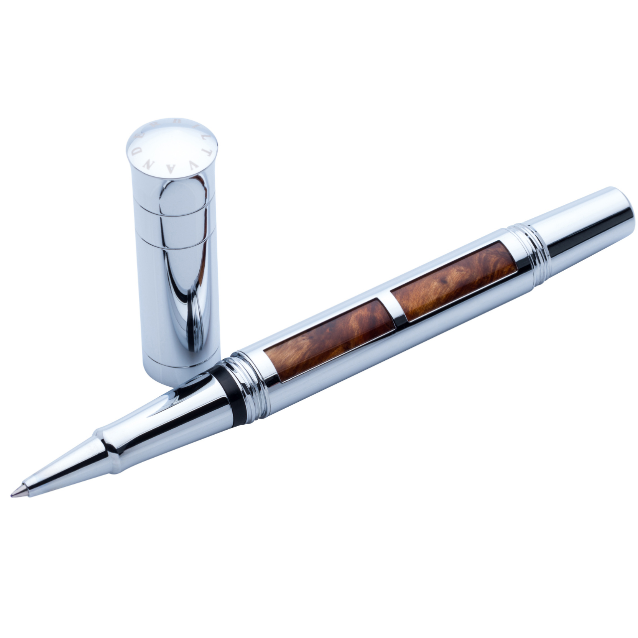 Vanderbilt New York | Roller Ball | Luxury Pens | Brown & Silver | German Ink | Men & Women | Lakeshore Collection