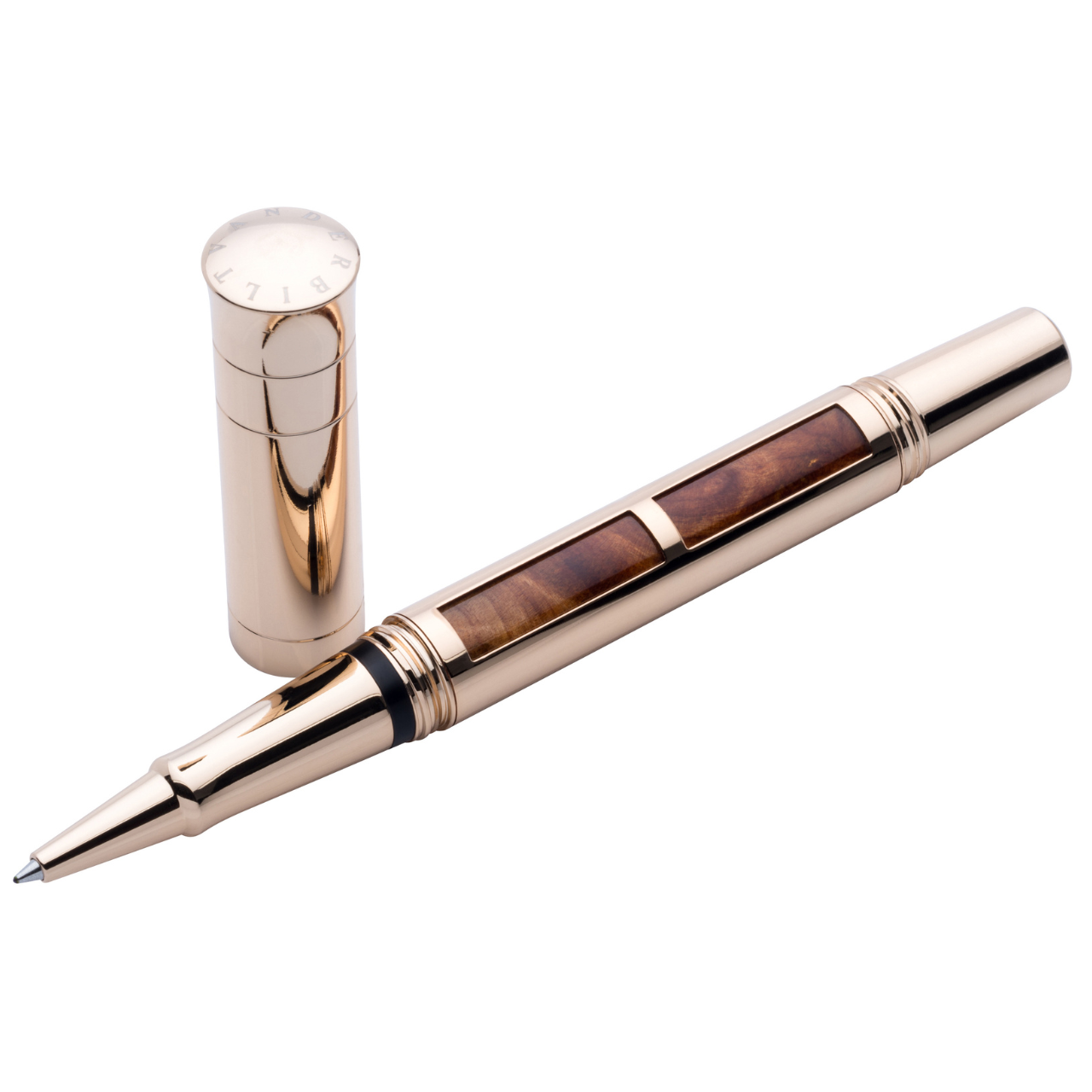 Vanderbilt New York | Roller Ball | Luxury Pens | Brown & Gold | German Ink | Men & Women | Lakeshore Collection