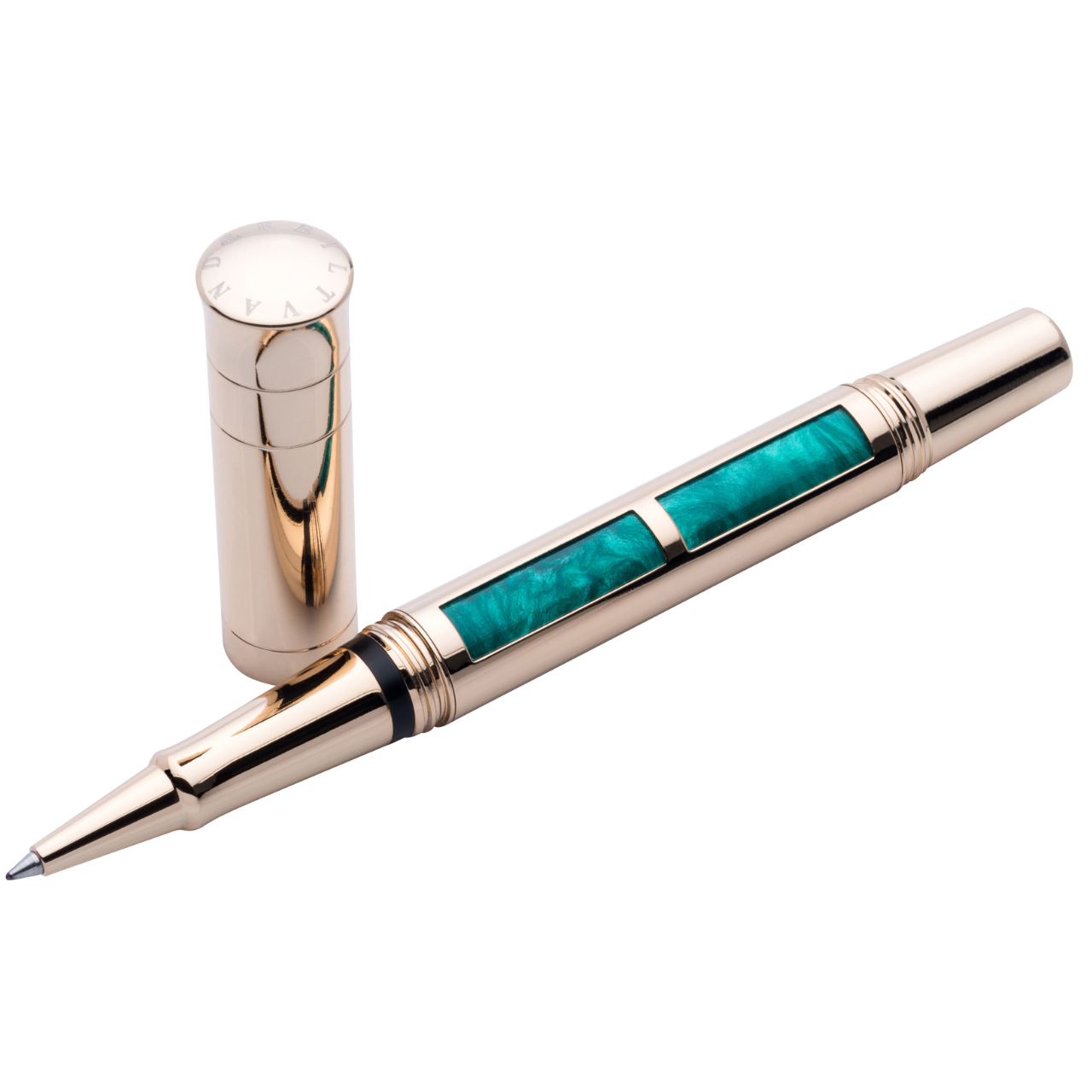 Vanderbilt New York | Roller Ball | Luxury Pens | Green & Gold | German Ink | Men & Women | Lakeshore Collection