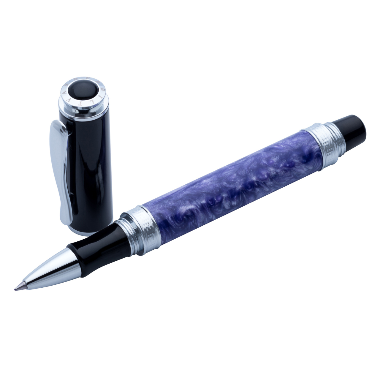 Vanderbilt New York | Roller Ball | Luxury Pens | Purple & Silver | German Ink | Men & Women | Manhattan Club Collection