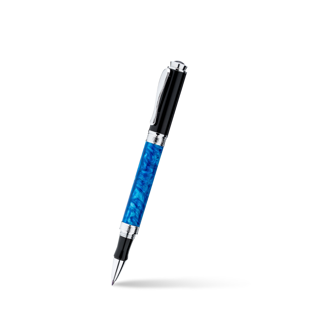 Vanderbilt New York | Roller Ball | Luxury Pens | Blue & Silver | German Ink | Men & Women | Manhattan Club Collection