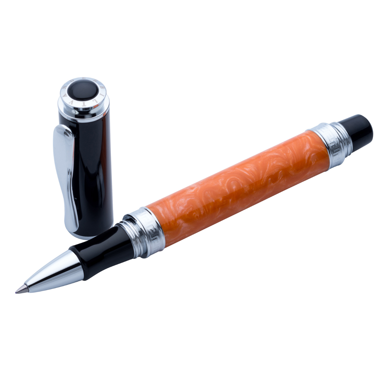 Vanderbilt New York | Roller Ball | Luxury Pens | Orange & Silver | German Ink | Men & Women | Manhattan Club Collection