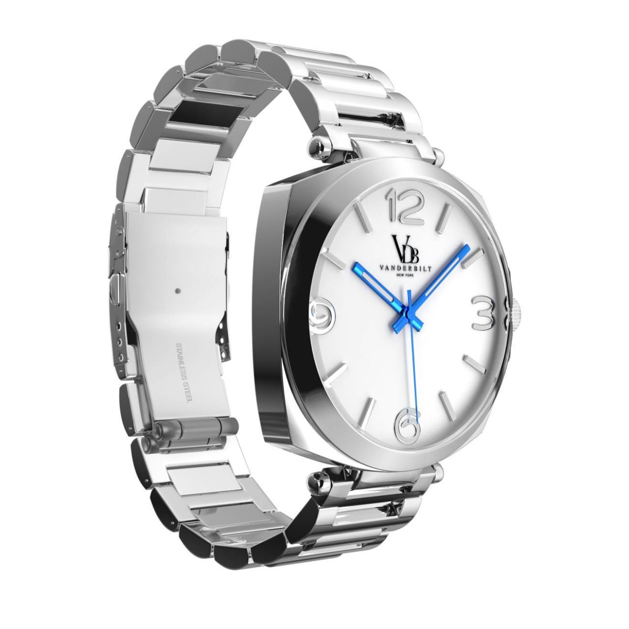 Vanderbilt New York | Analog | Luxury Watches | White & Silver | Stainless Steel Strap | Men | Hudson Collection