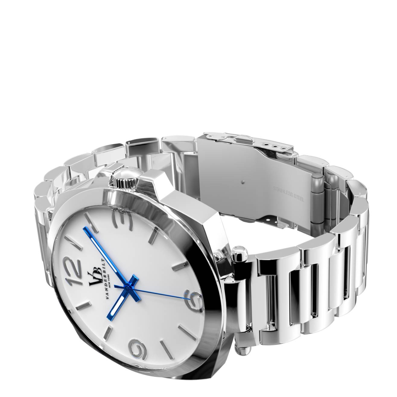 Vanderbilt New York | Analog | Luxury Watches | White & Silver | Stainless Steel Strap | Men | Hudson Collection