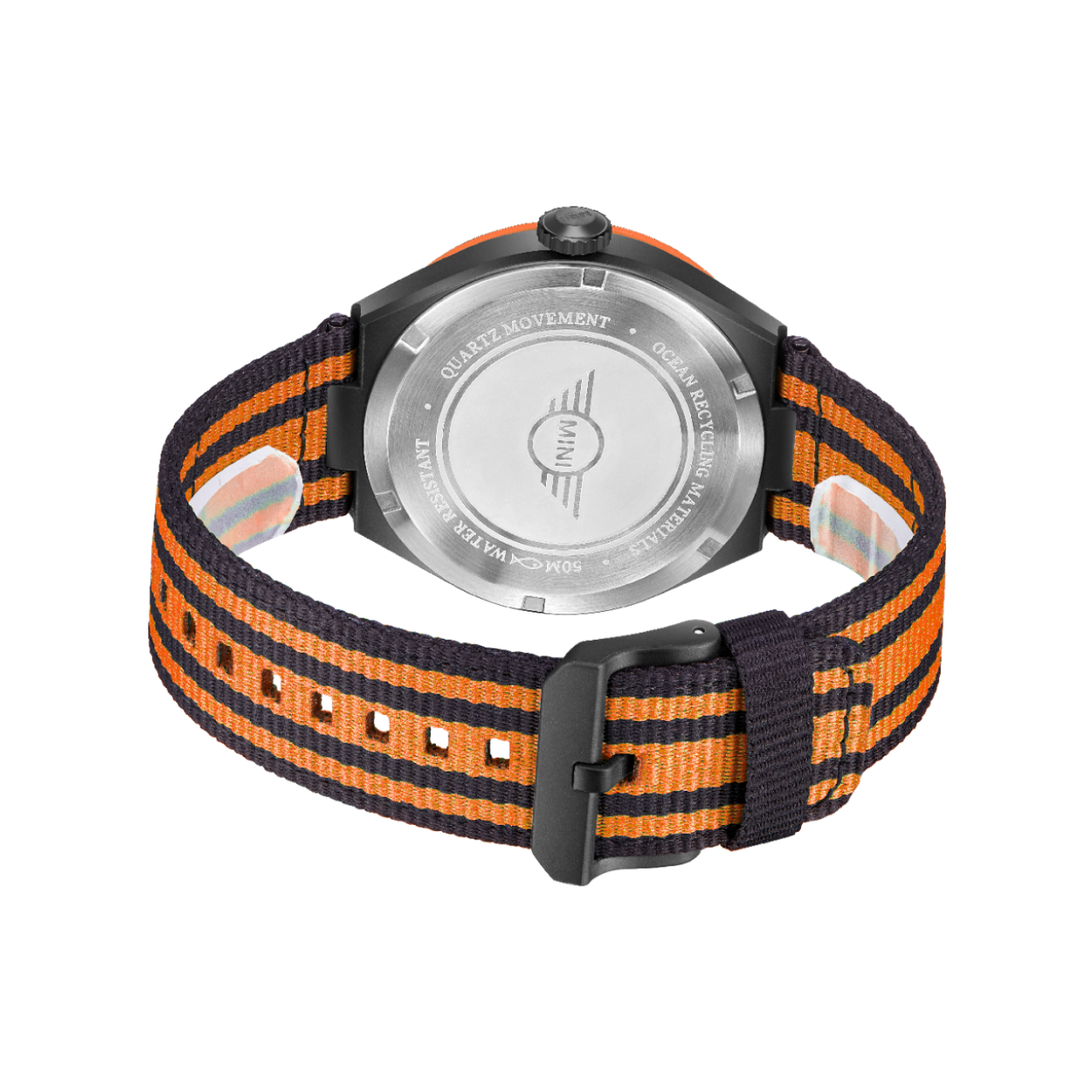 MINI Cooper | Analog | Luxury Watches | Orange & Black | Nato Strap | Men & Women (Unisex) | Ocean Upcycle Collection