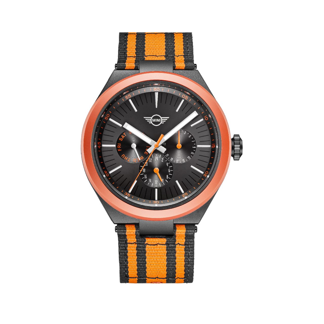 MINI Cooper | Analog | Luxury Watches | Orange & Black | Nato Strap | Men & Women (Unisex) | Ocean Upcycle Collection