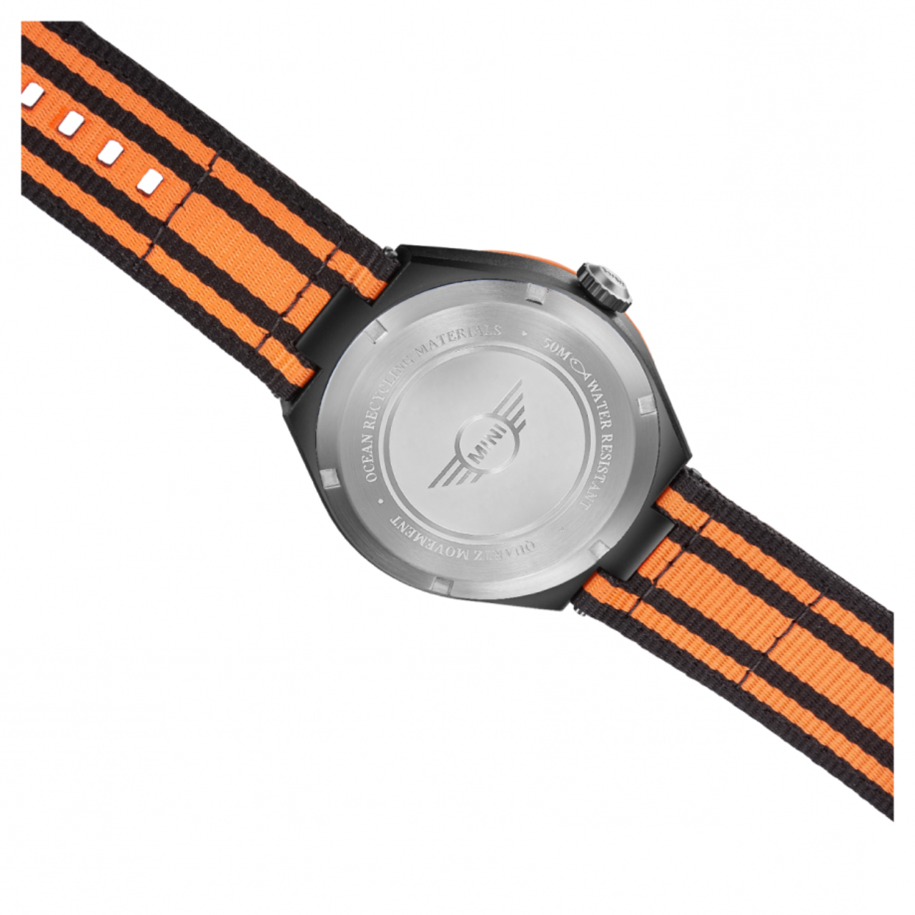 MINI Cooper | Analog | Luxury Watches | Orange & Black | Nato Strap | Men & Women (Unisex) | Ocean Upcycle Collection