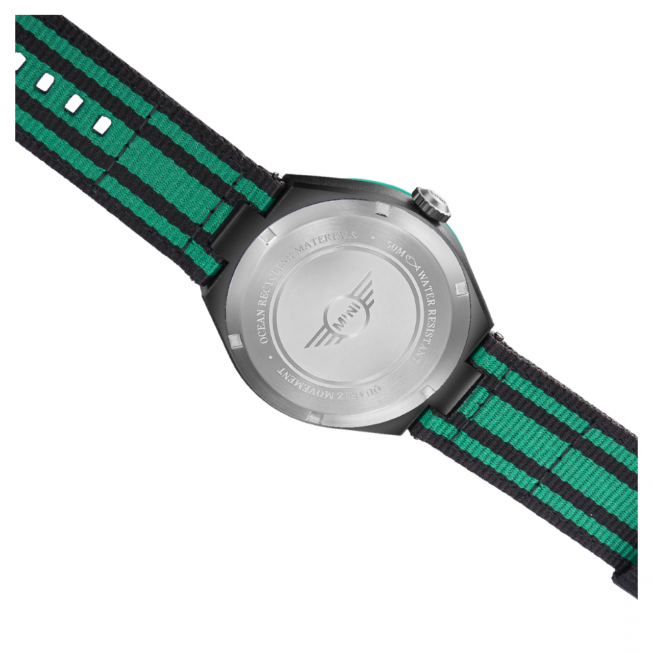 MINI Cooper | Analog | Luxury Watches | Green & Black | Nato Strap | Men & Women (Unisex) | Ocean Upcycle Collection