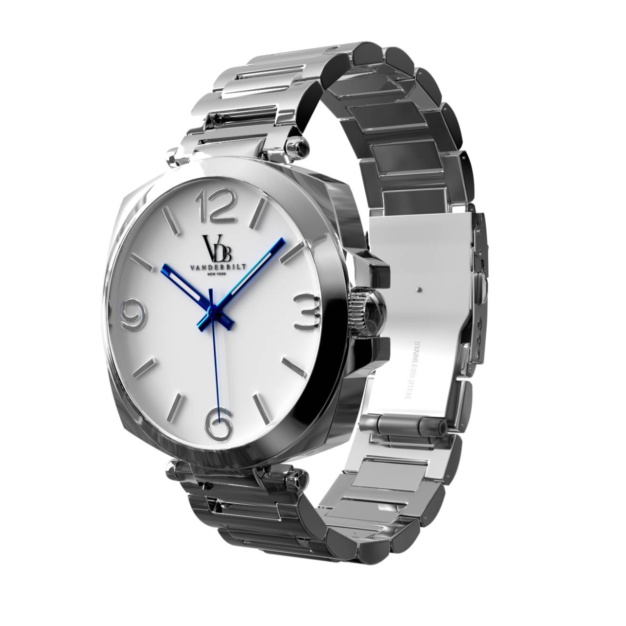 Vanderbilt New York | Analog | Luxury Watches | White & Silver | Stainless Steel Strap | Men | Hudson Collection