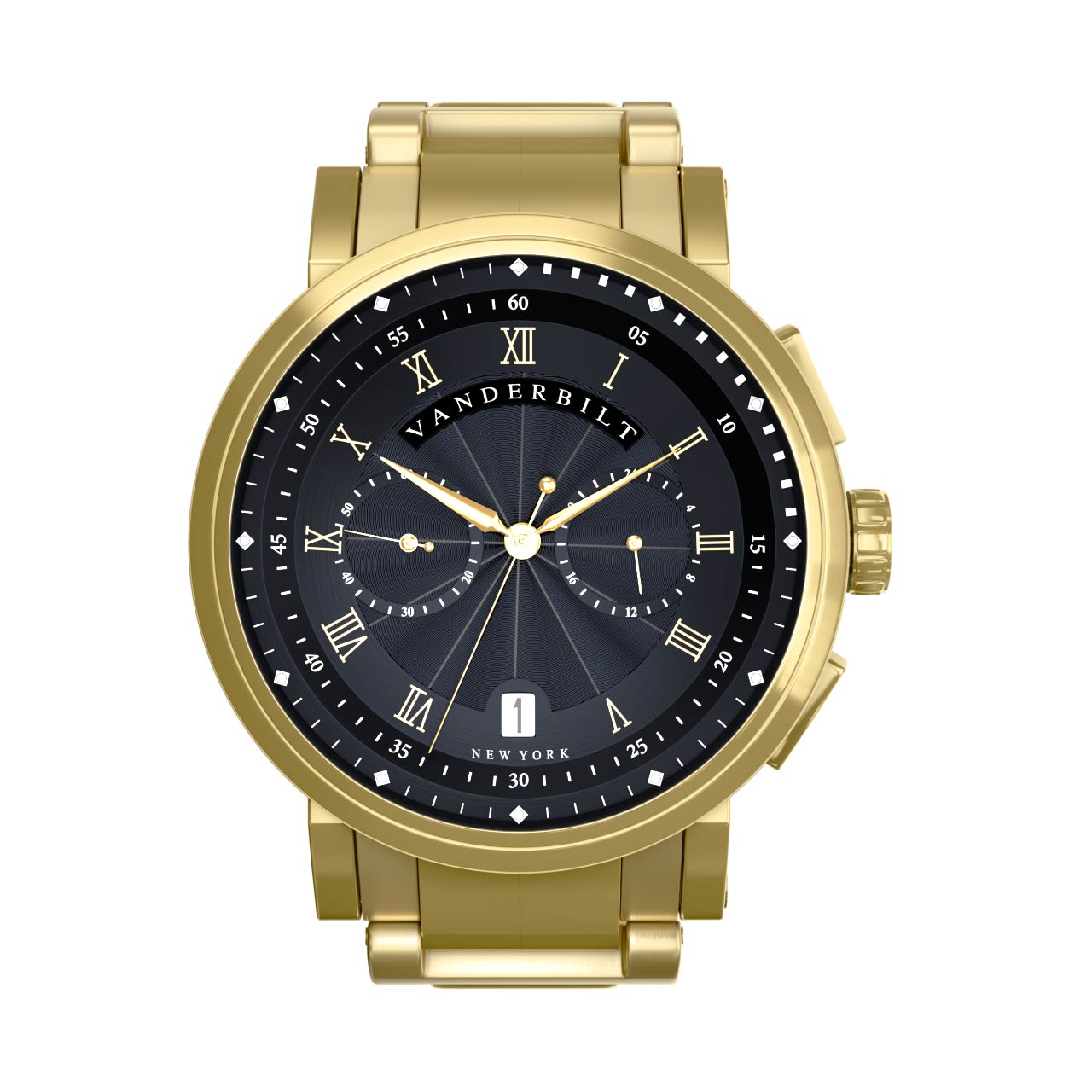 Vanderbilt New York | Analog | Luxury Watches | Black & Gold | Stainless Steel Strap | Men | Broadway Collection