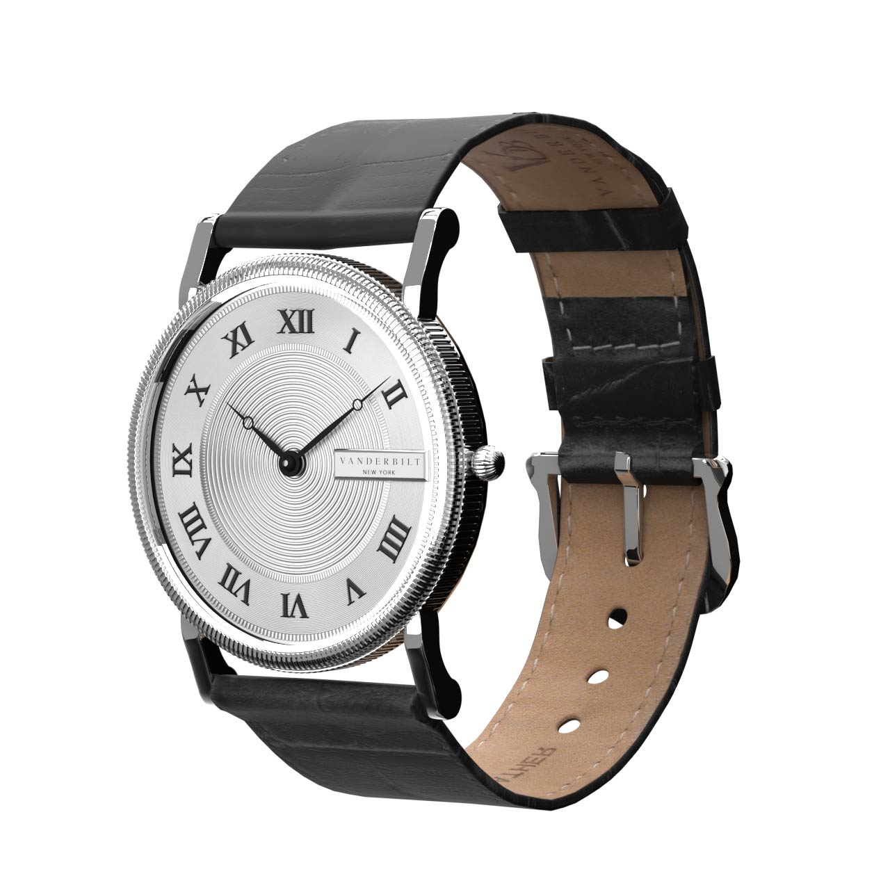 Vanderbilt New York | Analog | Luxury Watches | White & Black | Leather Strap | Men & Women (Unisex) | Commodore Collection