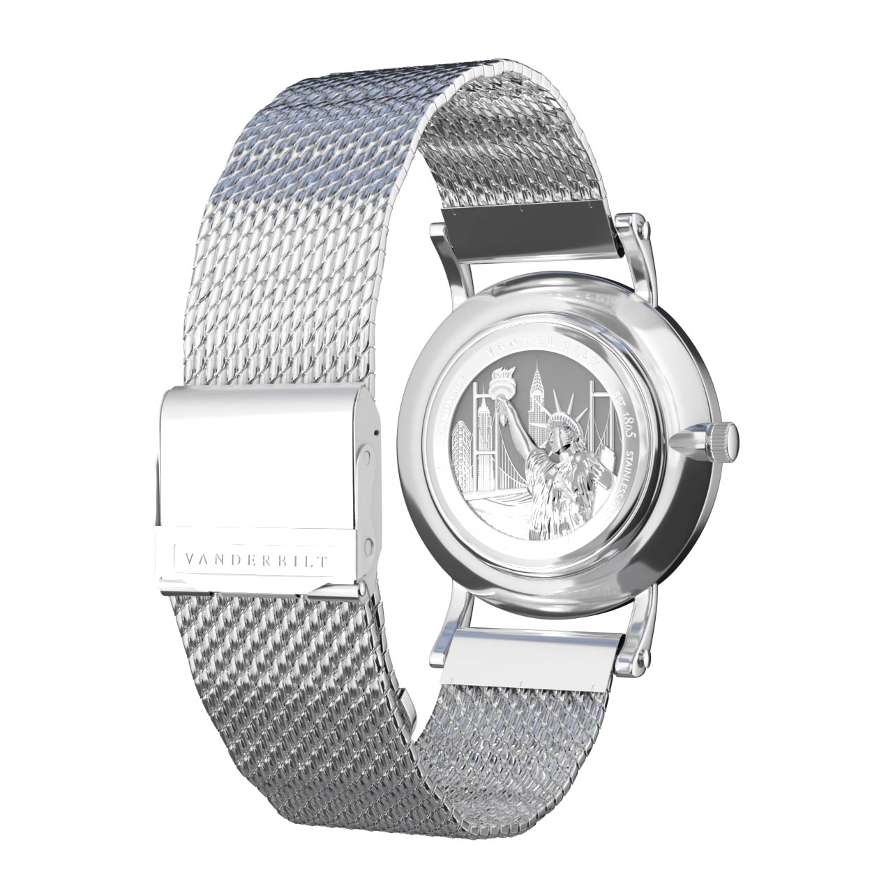 Vanderbilt New York | Analog | Luxury Watches | White & Silver | Mesh Strap | Women | Metro S Collection