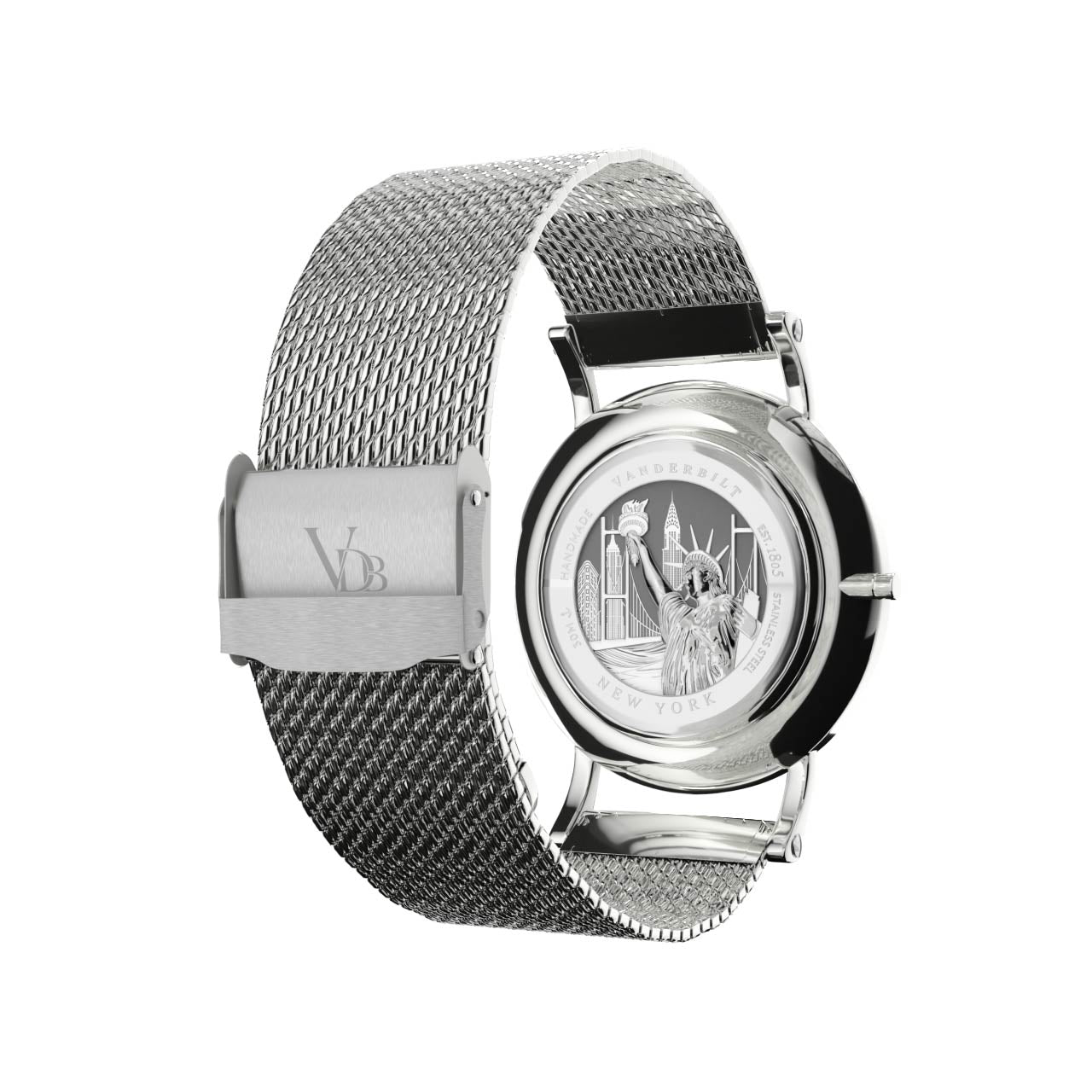 Vanderbilt New York | Analog | Luxury Watches | White & Silver | Mesh Strap | Men | Metropolitan Collection