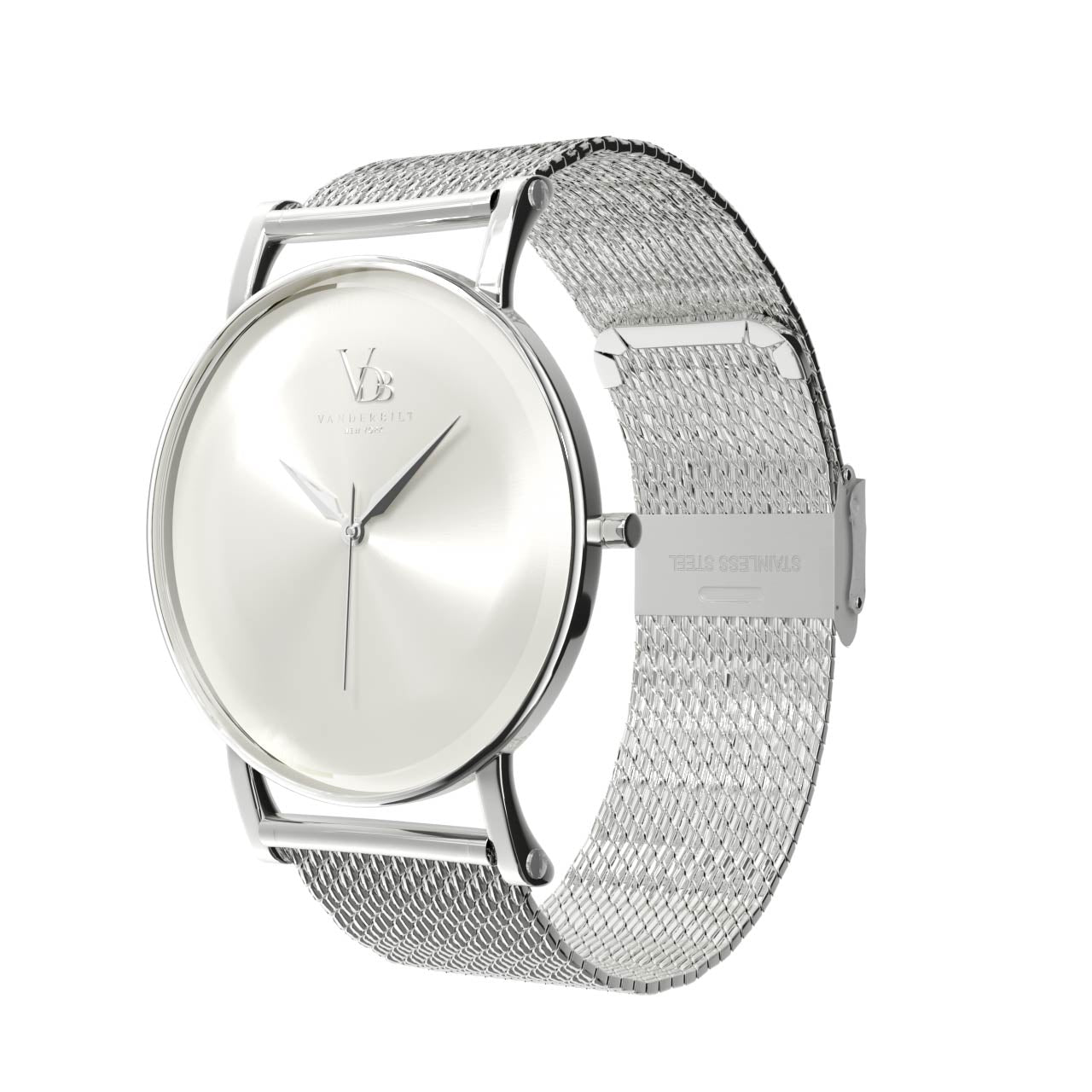 Vanderbilt New York | Analog | Luxury Watches | White & Silver | Mesh Strap | Men | Metropolitan Collection