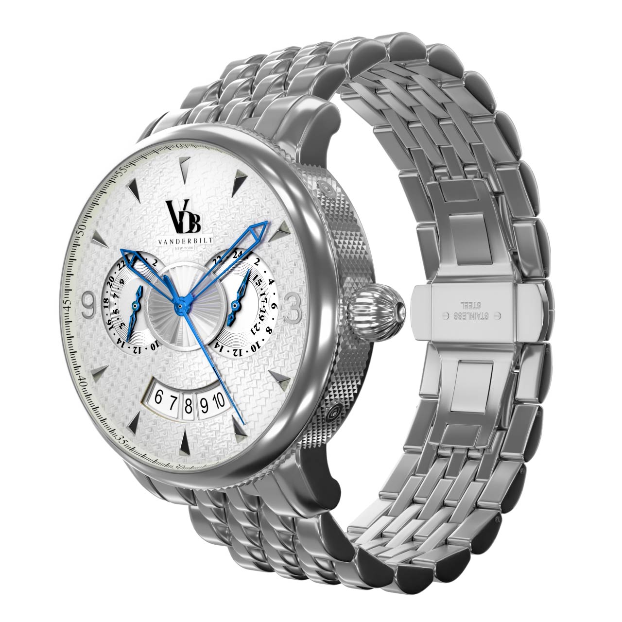 Vanderbilt New York | Analog | Luxury Watches | White & Silver | Stainless Steel Strap | Men | North Star Collection