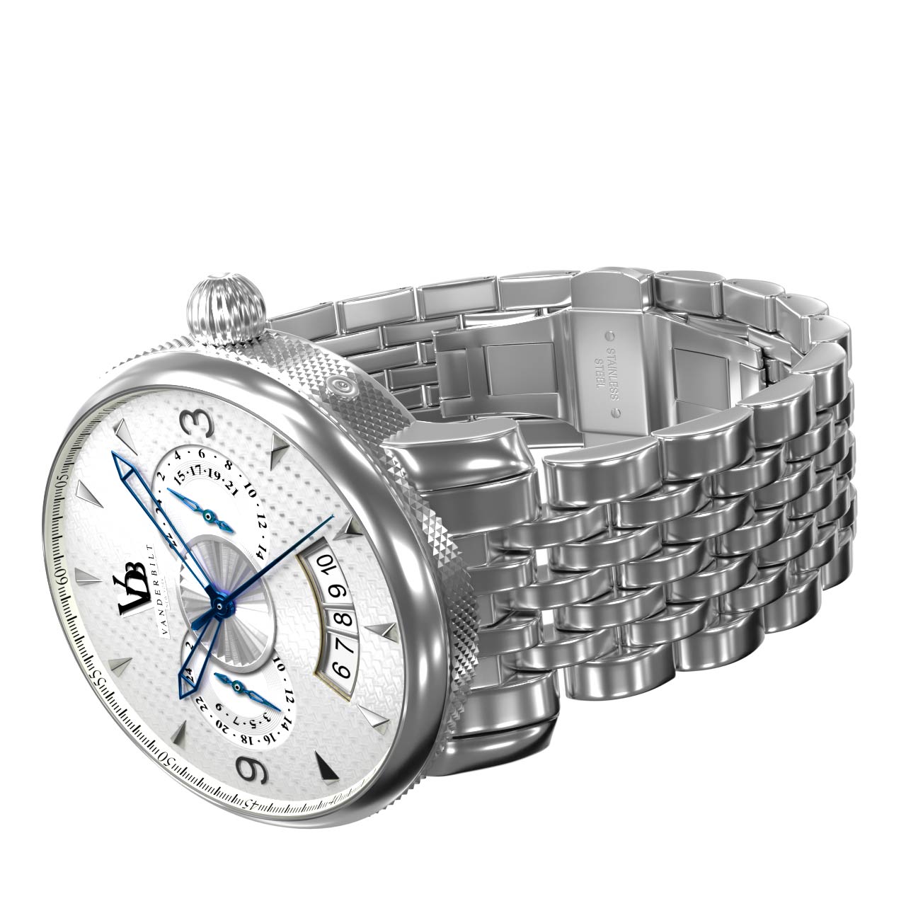 Vanderbilt New York | Analog | Luxury Watches | White & Silver | Stainless Steel Strap | Men | North Star Collection