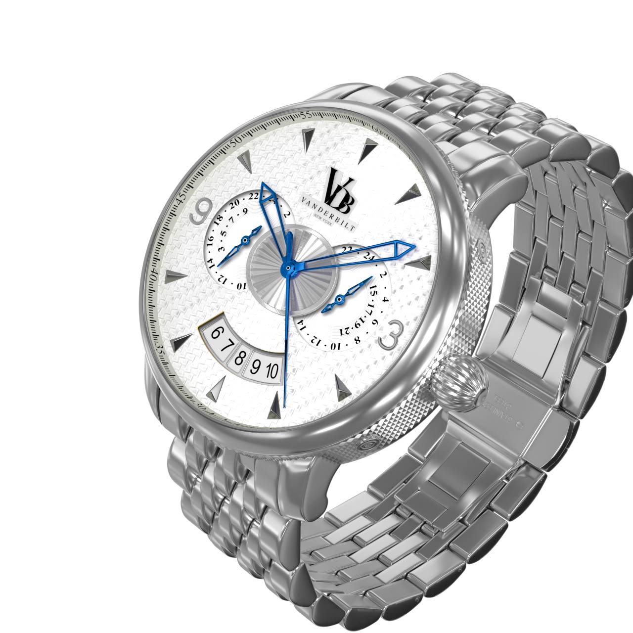 Vanderbilt New York | Analog | Luxury Watches | White & Silver | Stainless Steel Strap | Men | North Star Collection