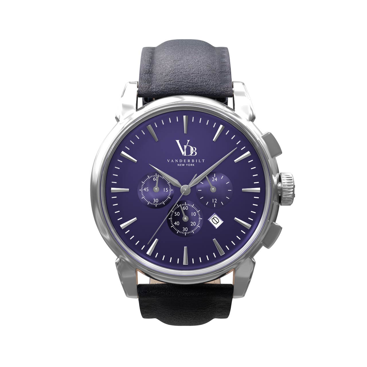 Vanderbilt New York | Chronograph | Luxury Watches | Blue & Silver | Leather Strap | Men | Swiftsure Collection