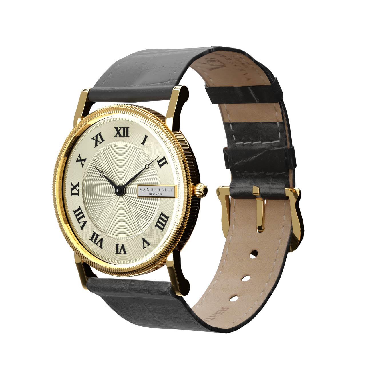 Vanderbilt New York | Analog | Luxury Watches | Cream & Black | Leather Strap | Men & Women (Unisex) | Commodore Collection