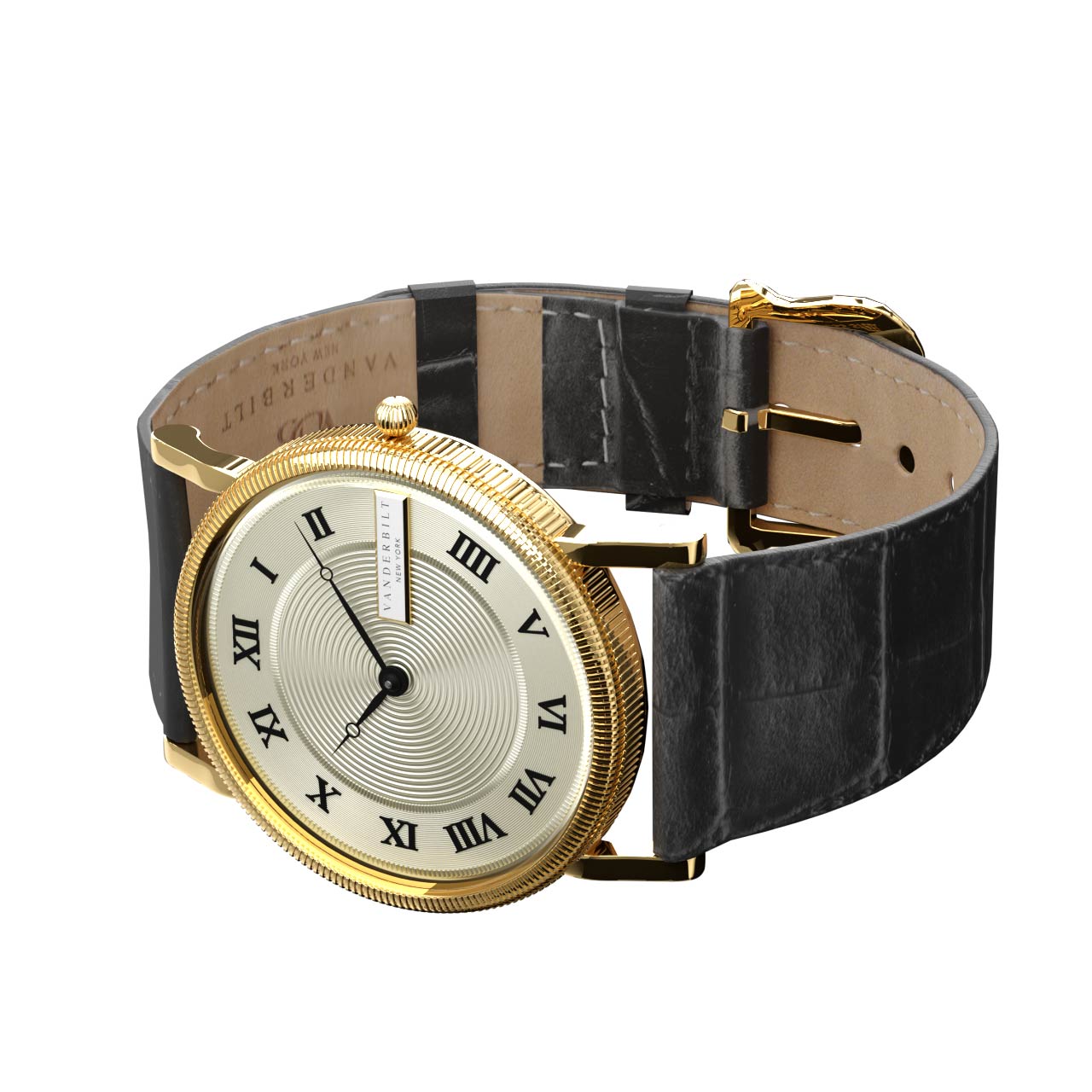 Vanderbilt New York | Analog | Luxury Watches | Cream & Black | Leather Strap | Men & Women (Unisex) | Commodore Collection