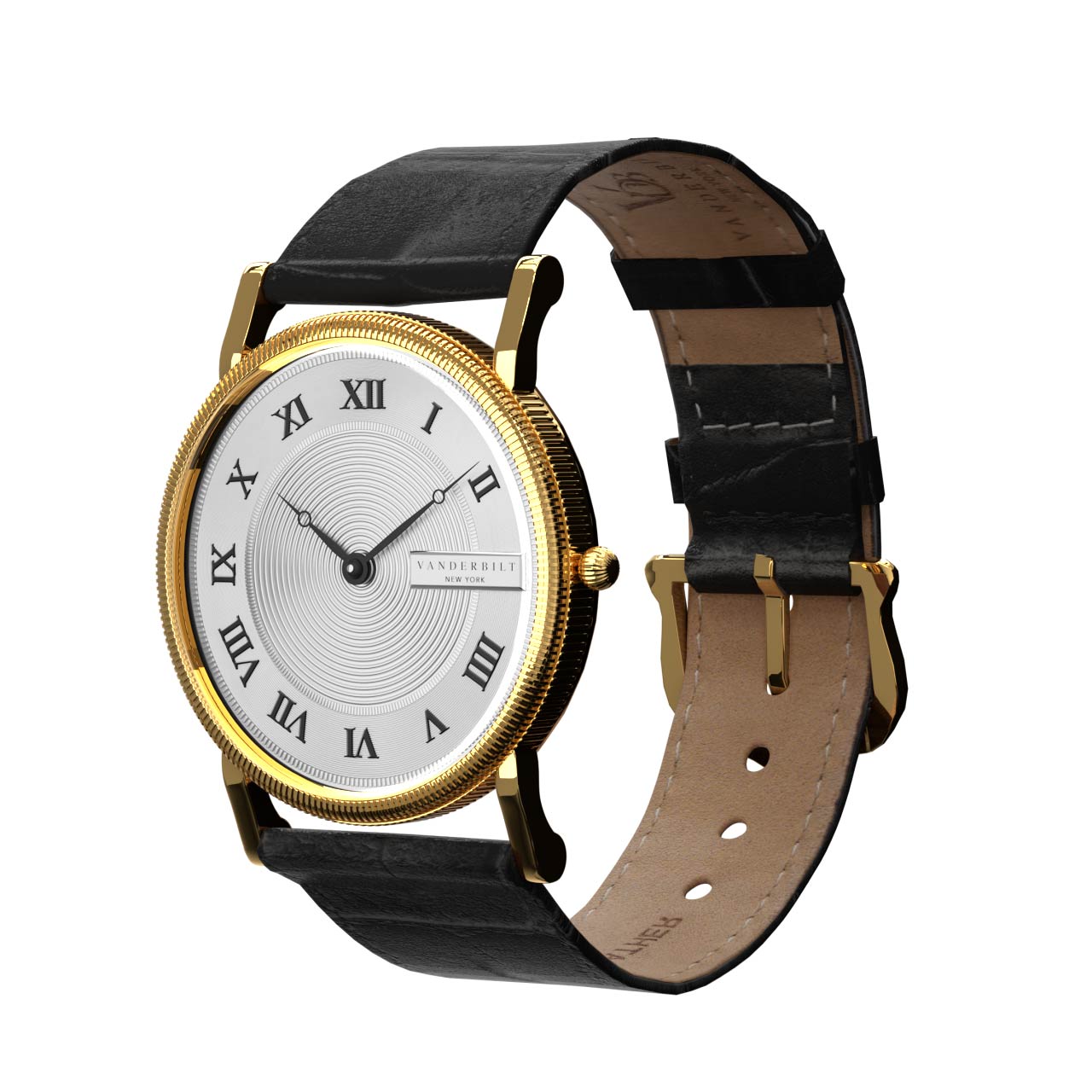 Vanderbilt New York | Analog | Luxury Watches | White & Gold | Leather Strap | Men & Women (Unisex) | Commodore Collection