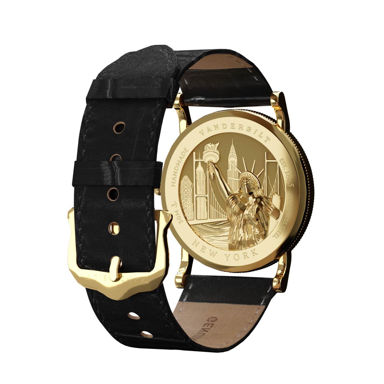 Vanderbilt New York | Analog | Luxury Watches | White & Gold | Leather Strap | Men & Women (Unisex) | Commodore Collection