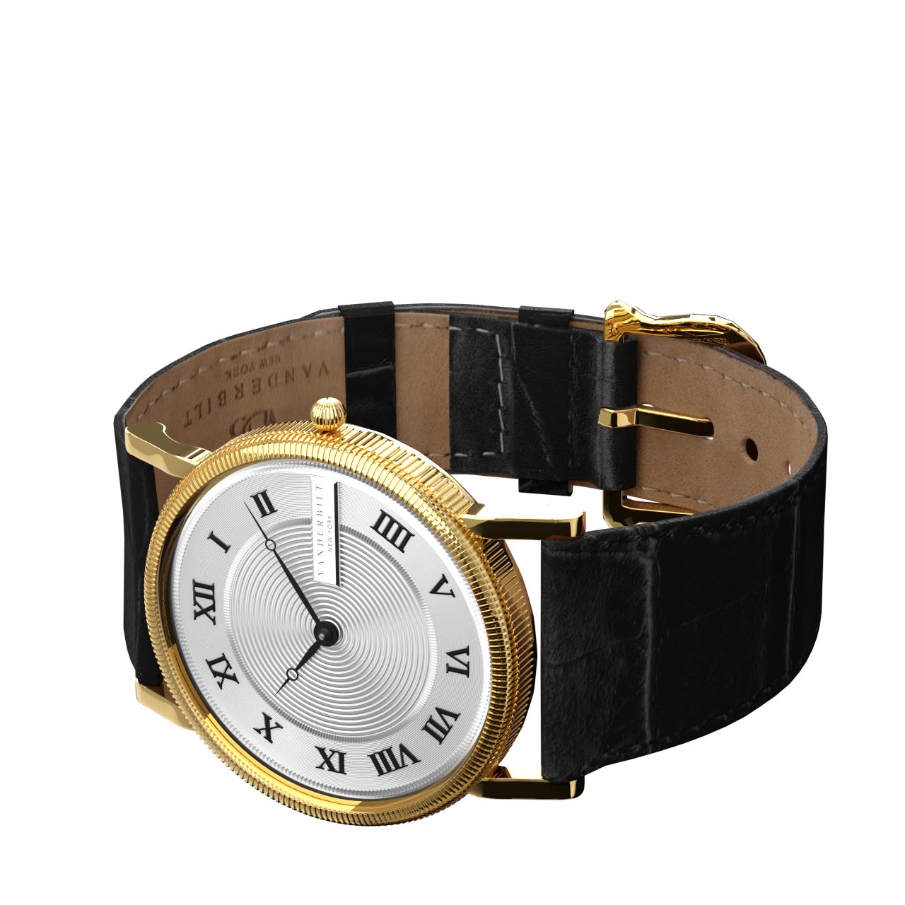 Vanderbilt New York | Analog | Luxury Watches | White & Gold | Leather Strap | Men & Women (Unisex) | Commodore Collection