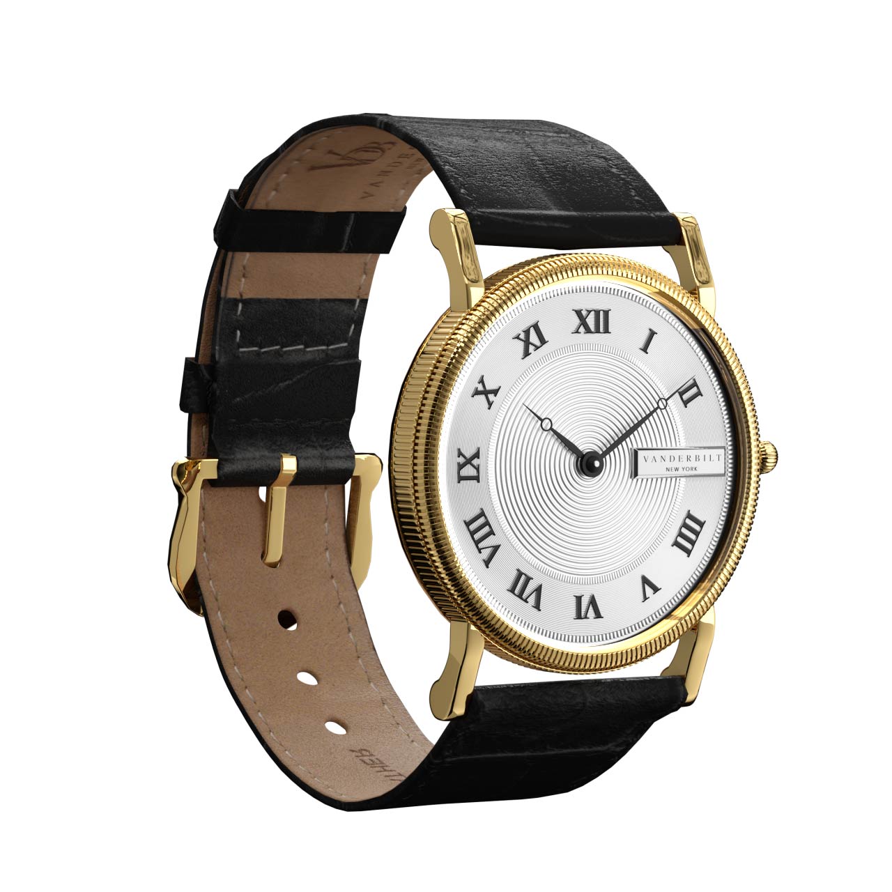 Vanderbilt New York | Analog | Luxury Watches | White & Gold | Leather Strap | Men & Women (Unisex) | Commodore Collection