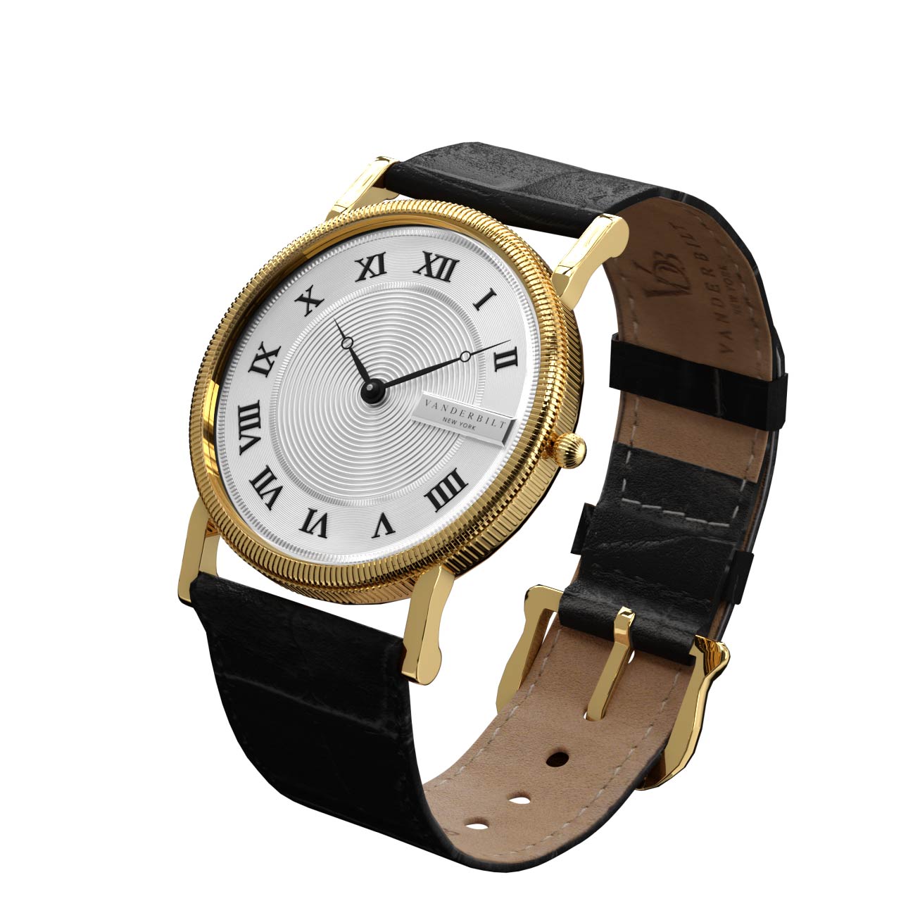 Vanderbilt New York | Analog | Luxury Watches | White & Gold | Leather Strap | Men & Women (Unisex) | Commodore Collection