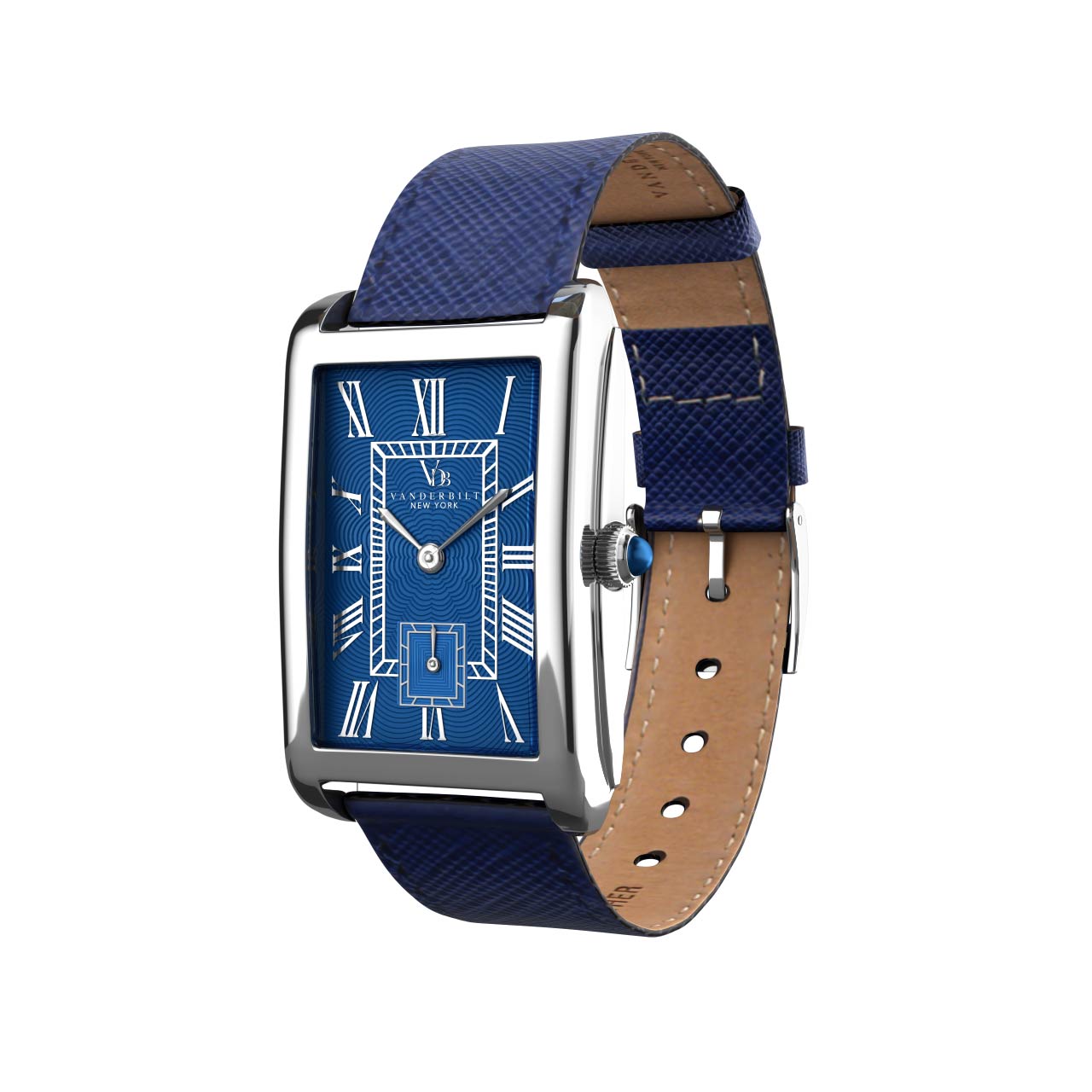 Vanderbilt New York | Analog | Luxury Watches | Blue & Silver | Leather Strap | Women | Time Square Collection