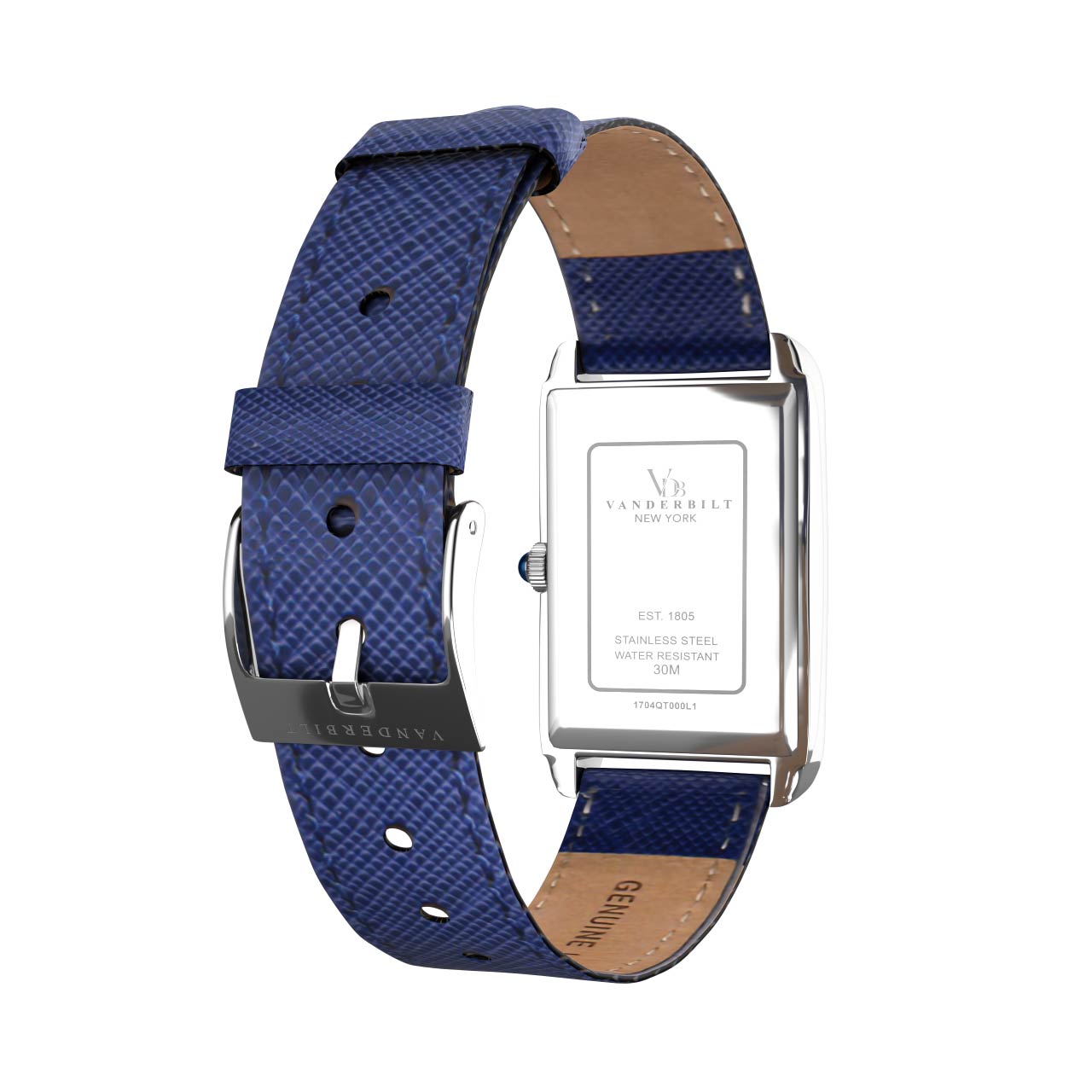 Vanderbilt New York | Analog | Luxury Watches | Blue & Silver | Leather Strap | Women | Time Square Collection