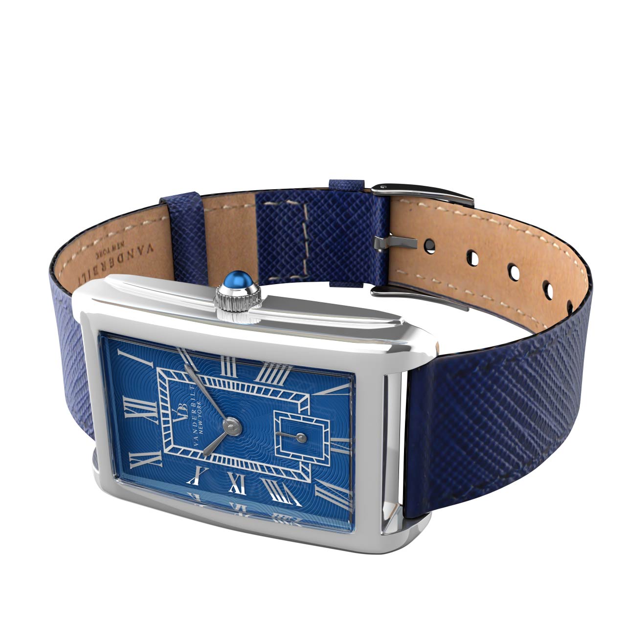 Vanderbilt New York | Analog | Luxury Watches | Blue & Silver | Leather Strap | Women | Time Square Collection