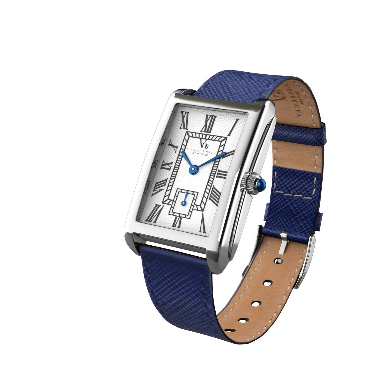 Vanderbilt New York | Analog | Luxury Watches | White & Blue | Leather Strap | Women | Time Square Collection