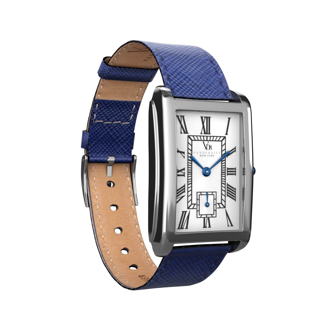 Vanderbilt New York | Analog | Luxury Watches | White & Blue | Leather Strap | Women | Time Square Collection