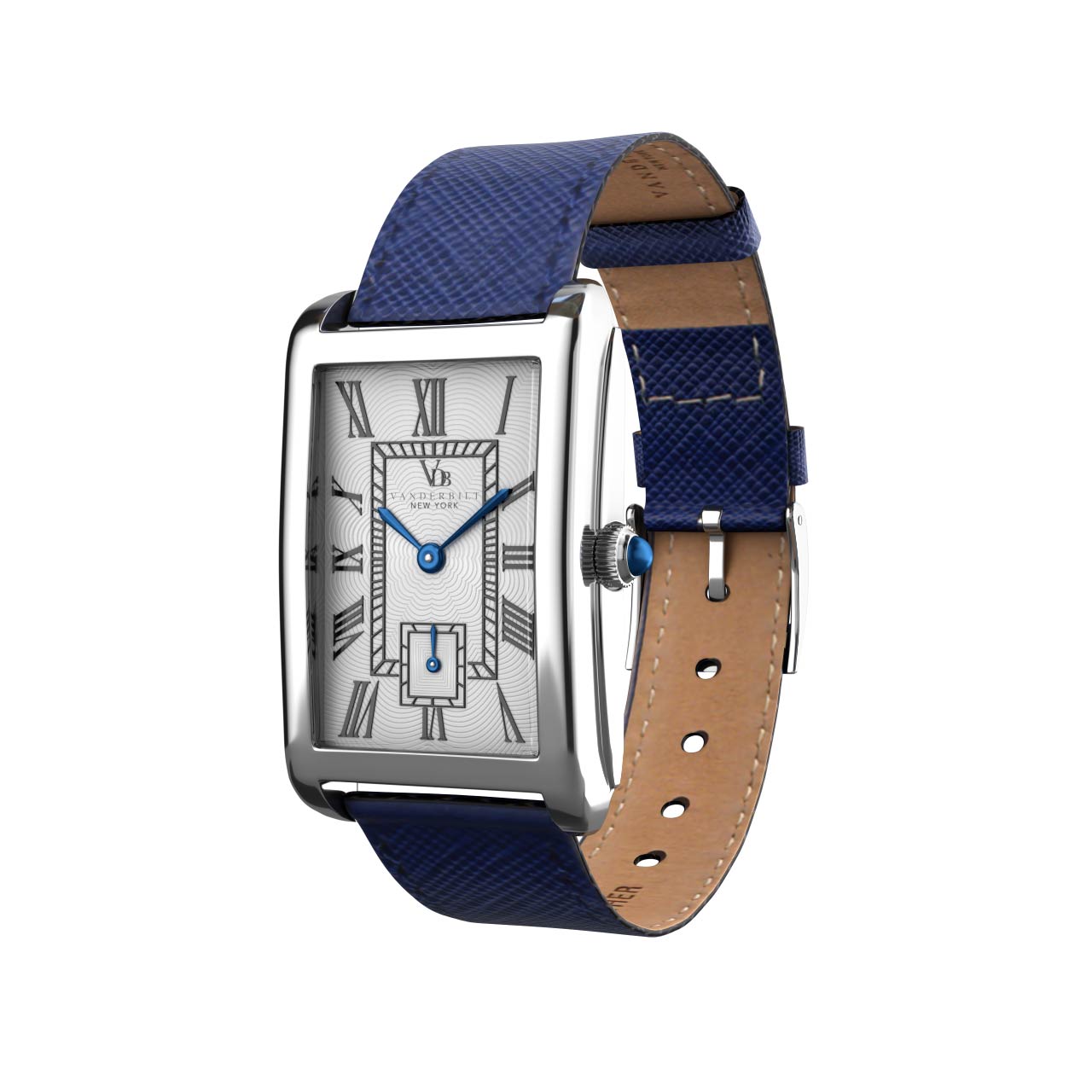 Vanderbilt New York | Analog | Luxury Watches | White & Blue | Leather Strap | Women | Time Square Collection