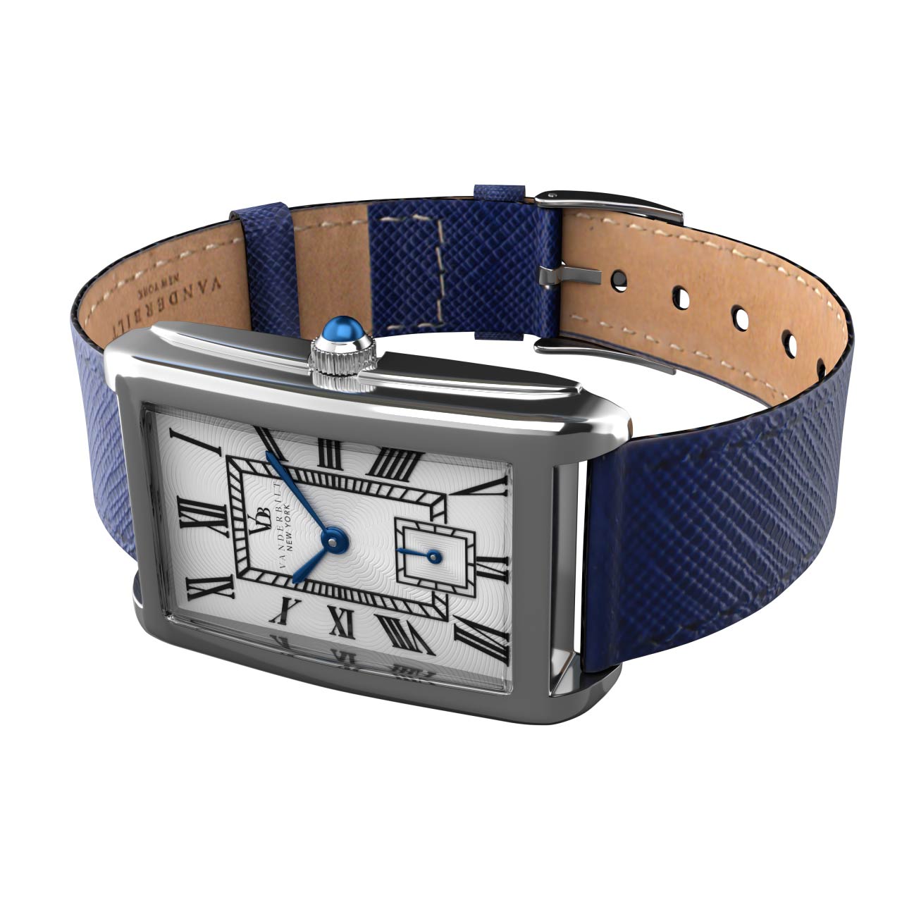 Vanderbilt New York | Analog | Luxury Watches | White & Blue | Leather Strap | Women | Time Square Collection