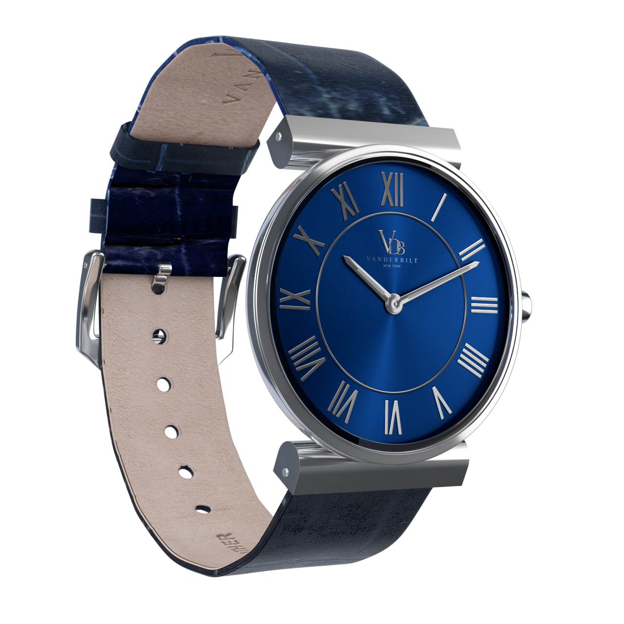 Vanderbilt New York | Analog | Luxury Watches | Blue & Silver | Leather Strap | Women | Whitney S Collection