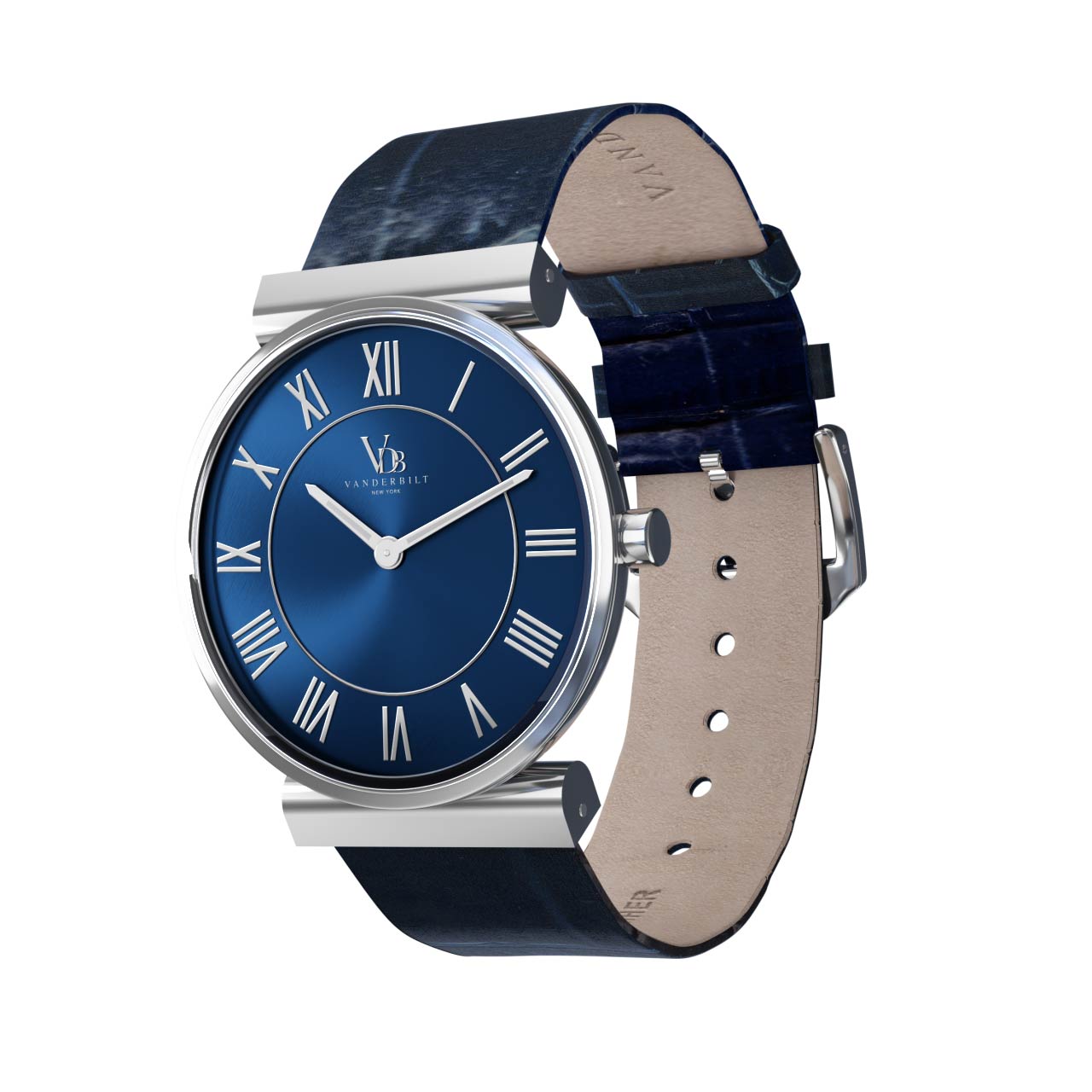 Vanderbilt New York | Analog | Luxury Watches | Blue & Silver | Leather Strap | Women | Whitney S Collection