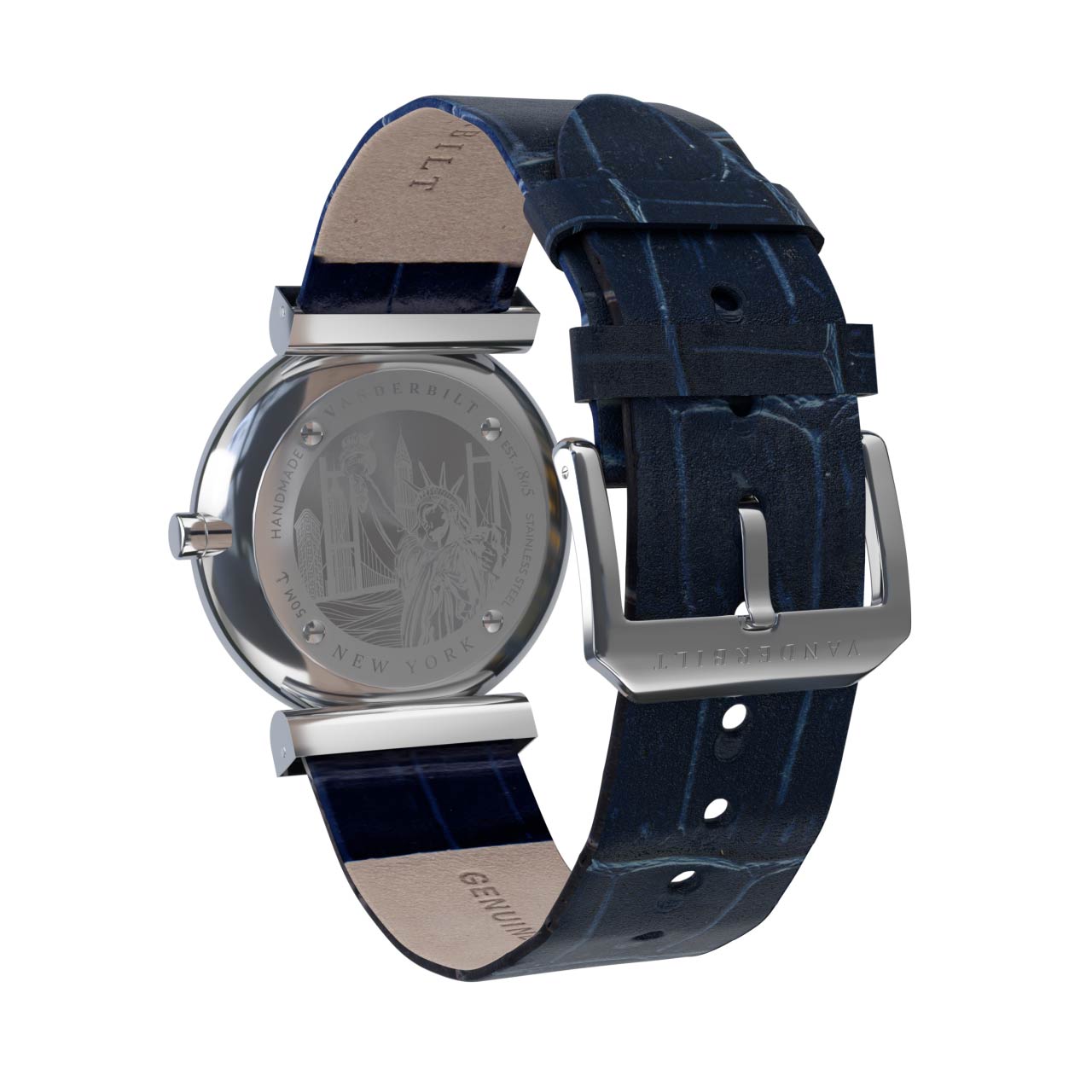 Vanderbilt New York | Analog | Luxury Watches | Blue & Silver | Leather Strap | Women | Whitney S Collection