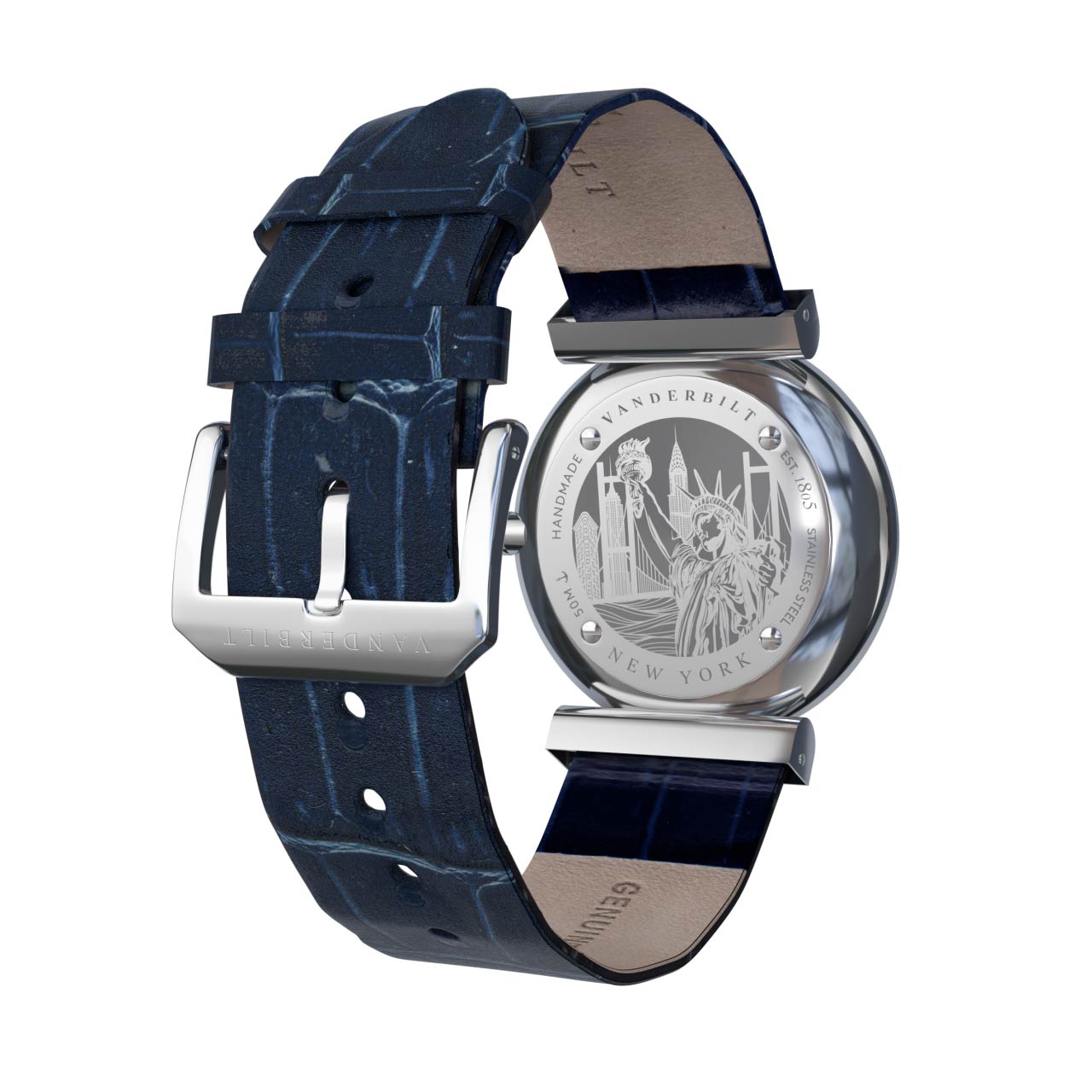 Vanderbilt New York | Analog | Luxury Watches | Blue & Silver | Leather Strap | Women | Whitney S Collection