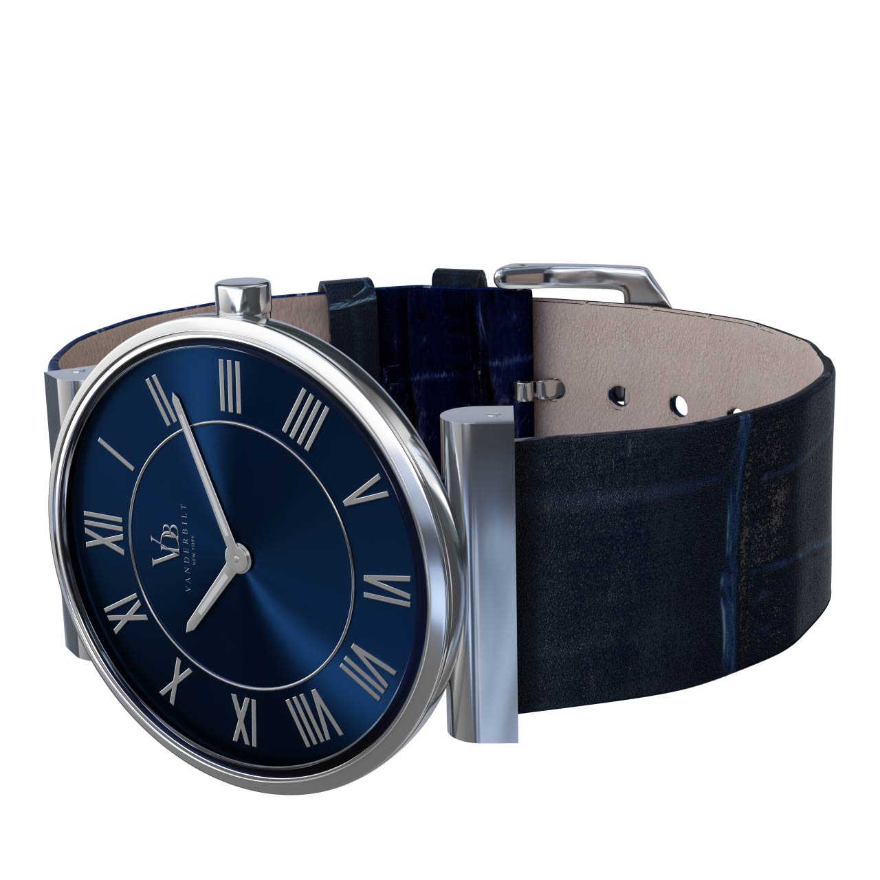 Vanderbilt New York | Analog | Luxury Watches | Blue & Silver | Leather Strap | Women | Whitney S Collection